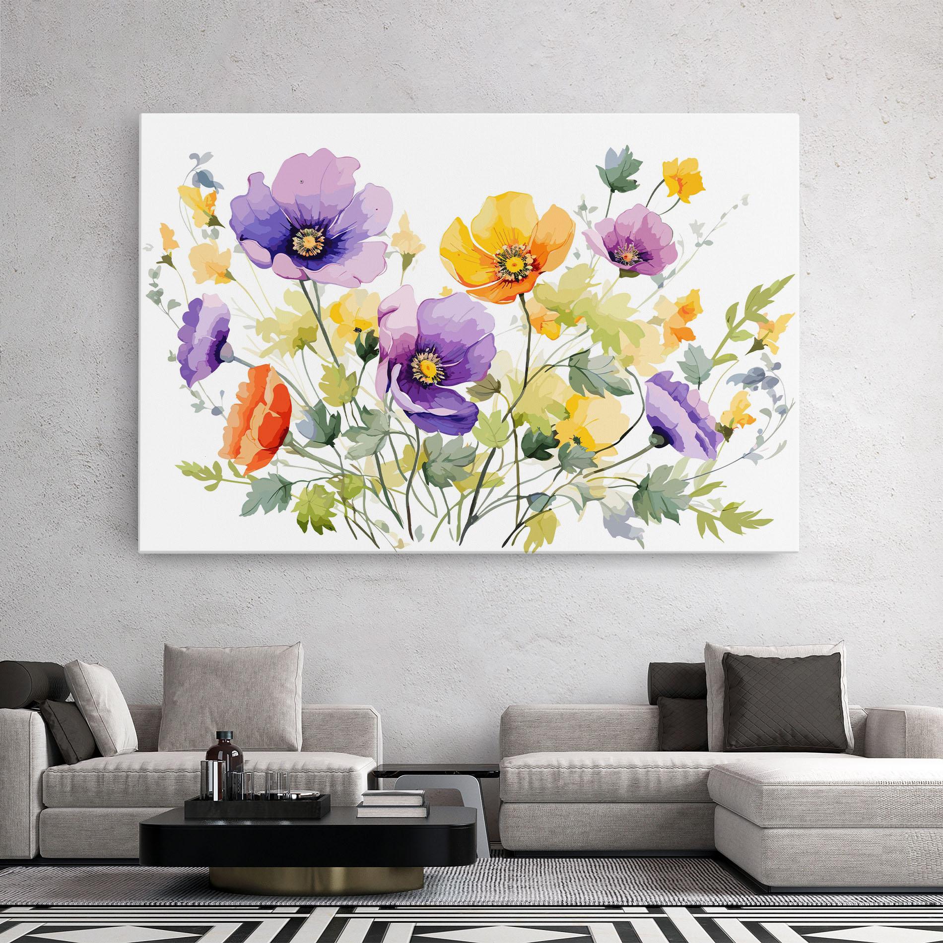 Leinwandbild Purple Orange Poppy mockup 2