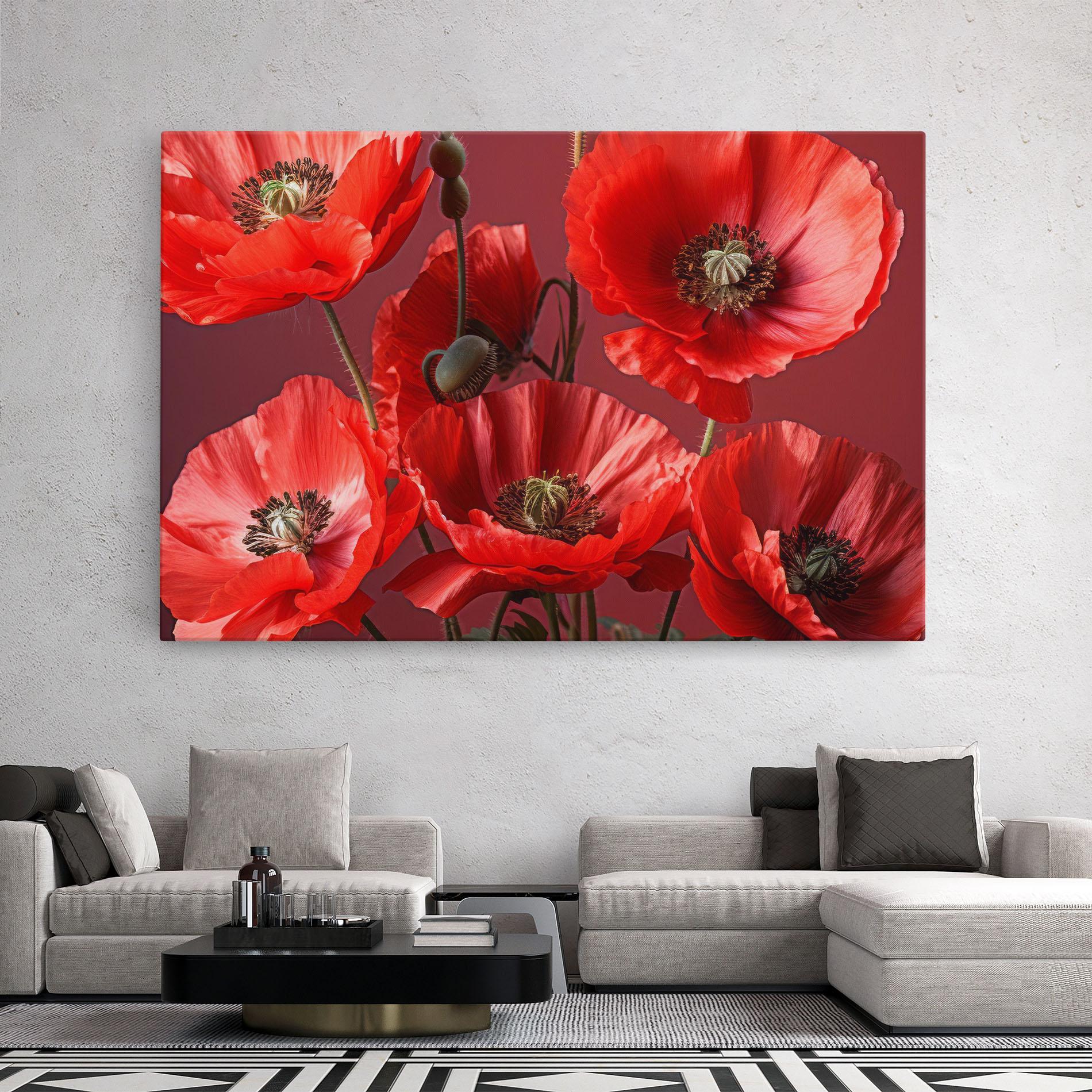 Leinwandbild Red Poppies mockup 2