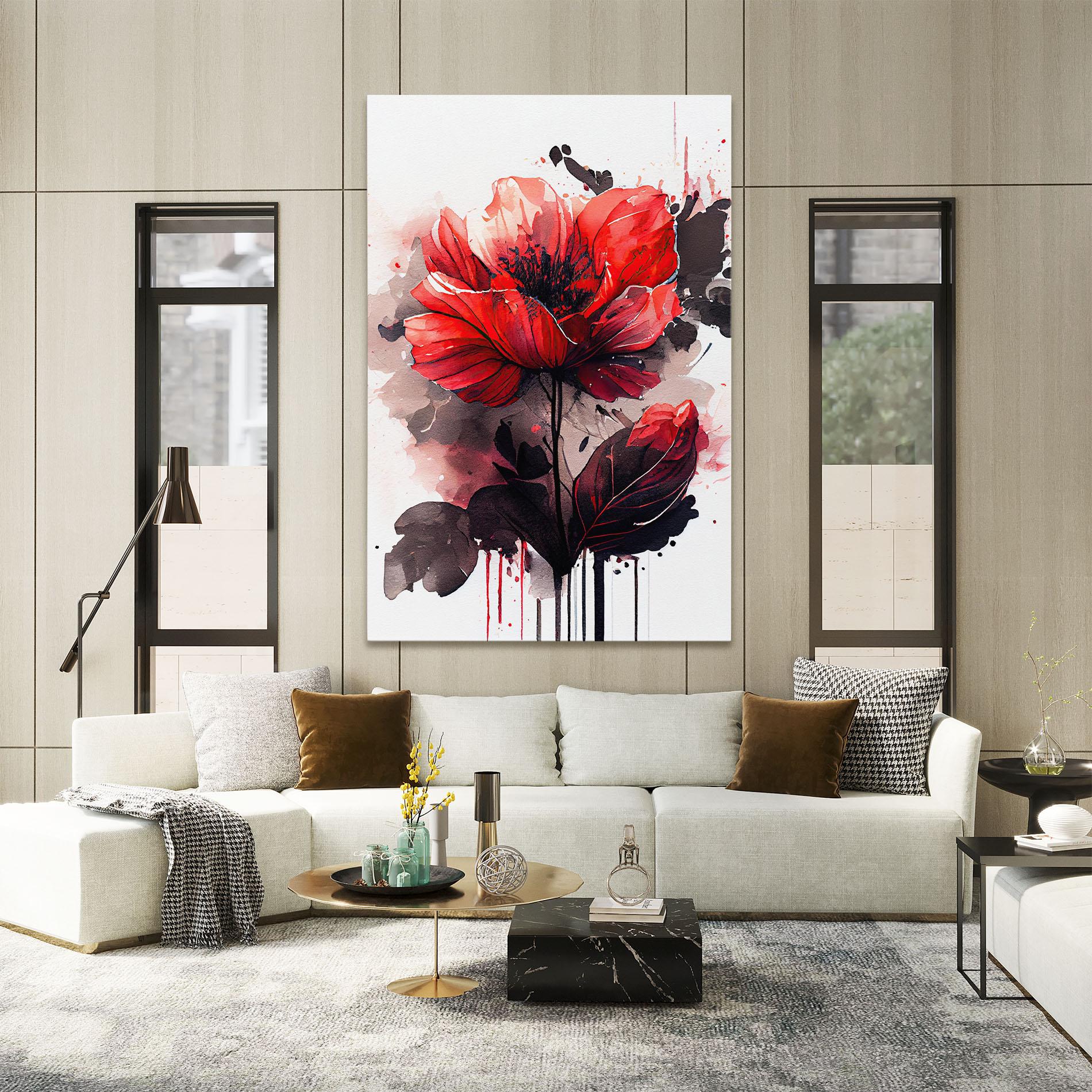 Leinwandbild Watercolor Poppy mockup 2