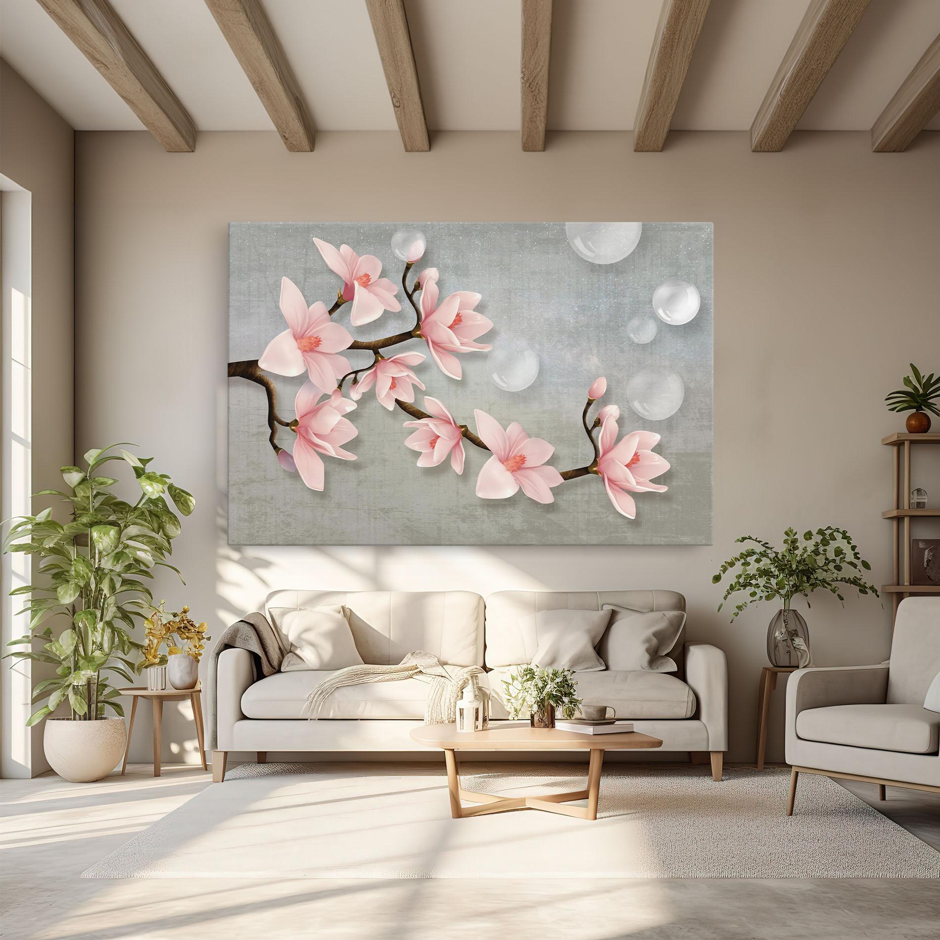 Leinwandbild Pink Magnolia mockup 6