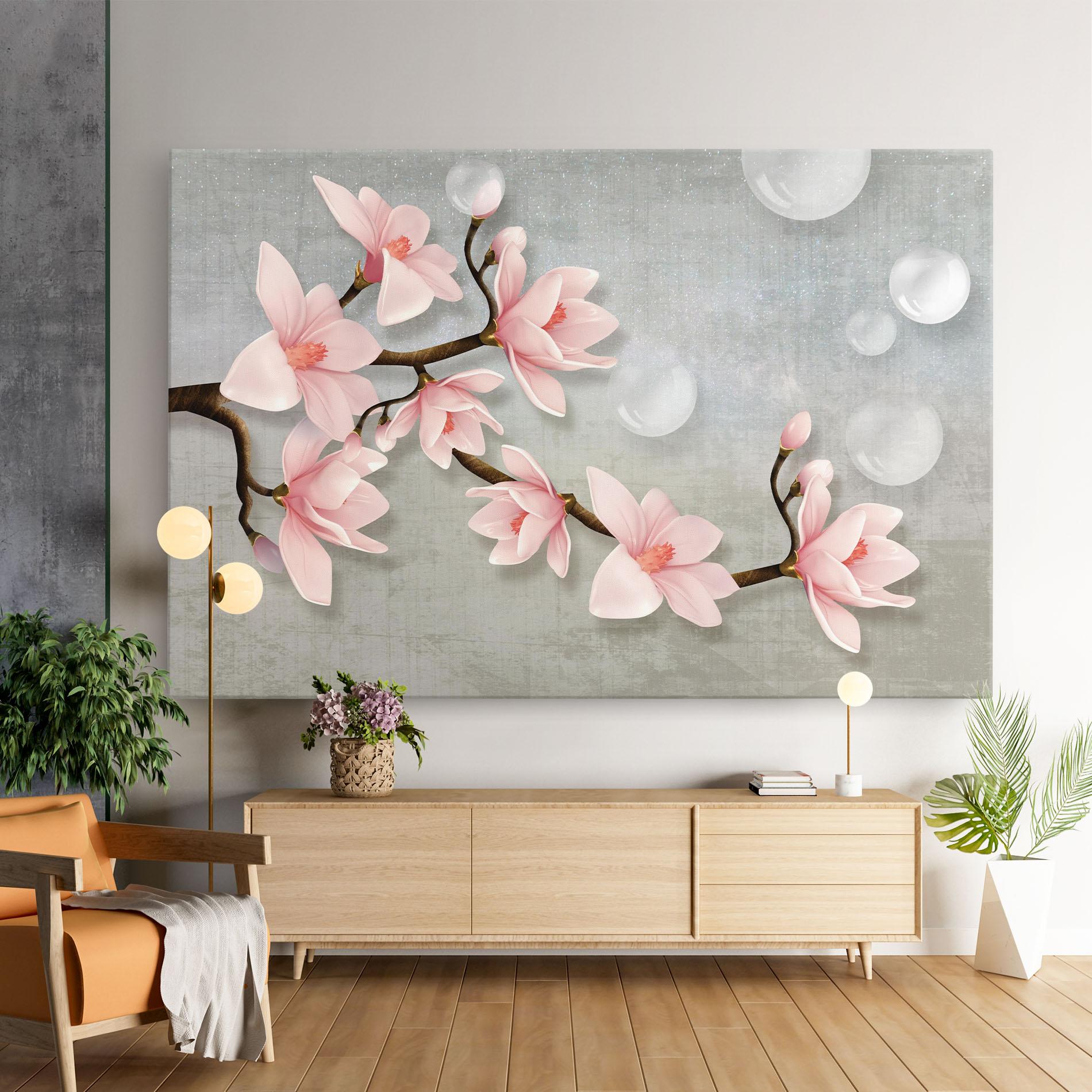 Leinwandbild Pink Magnolia mockup 9