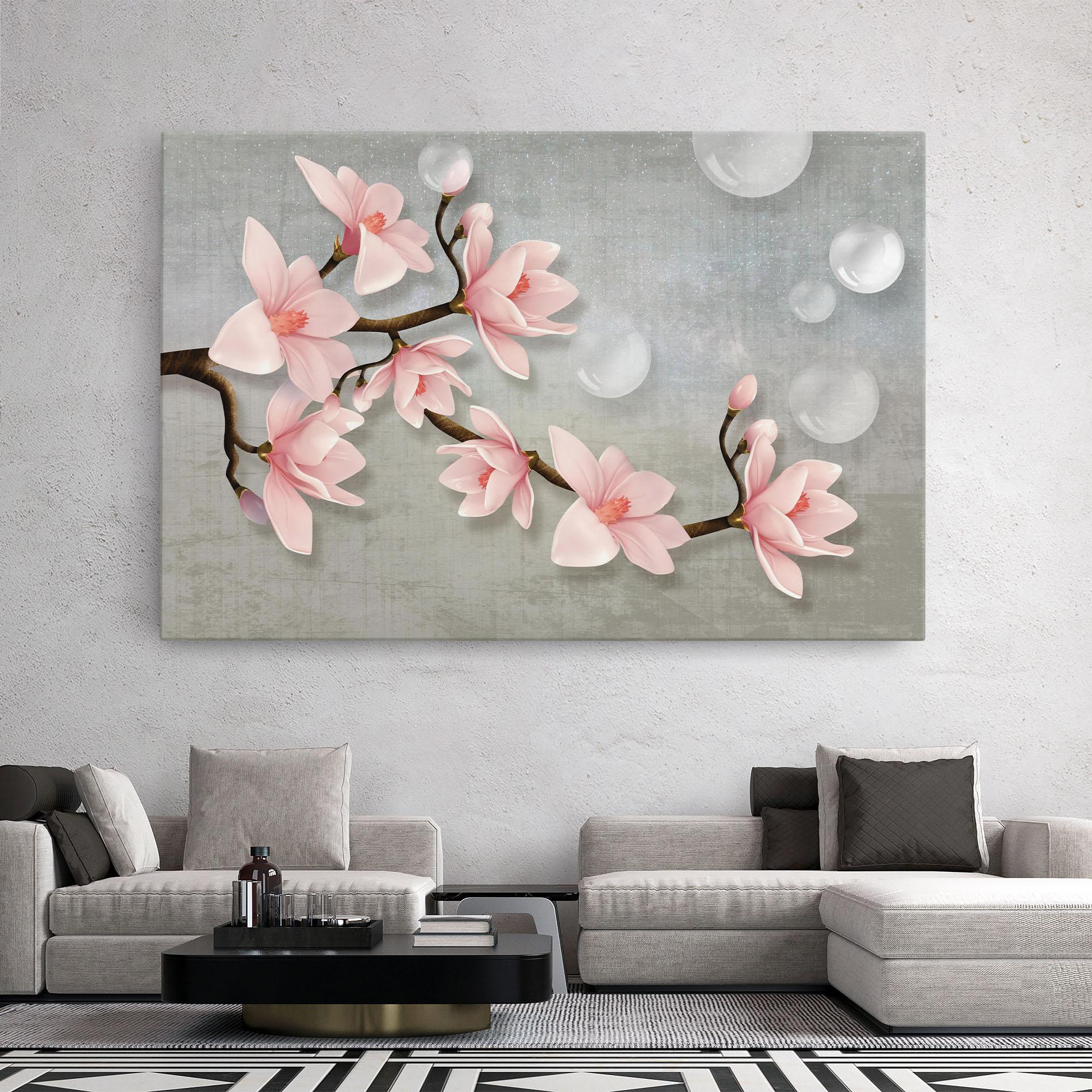 Leinwandbild Pink Magnolia mockup 2