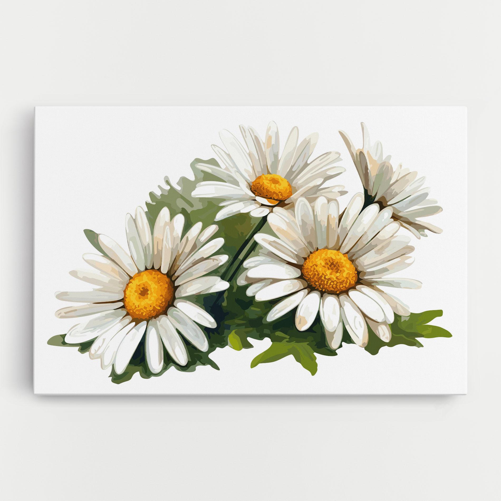 Leinwandbild Grey White Daisy mockup 0