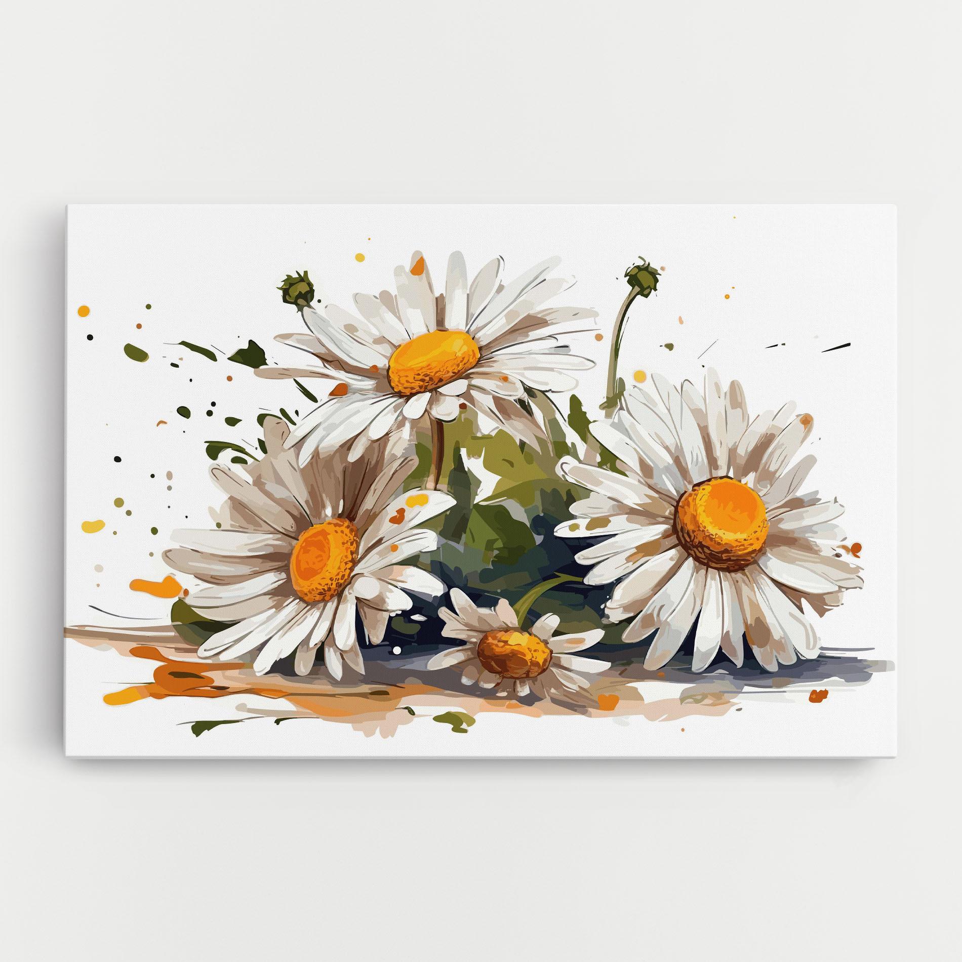 Leinwandbild White Beautiful Daisy mockup 0