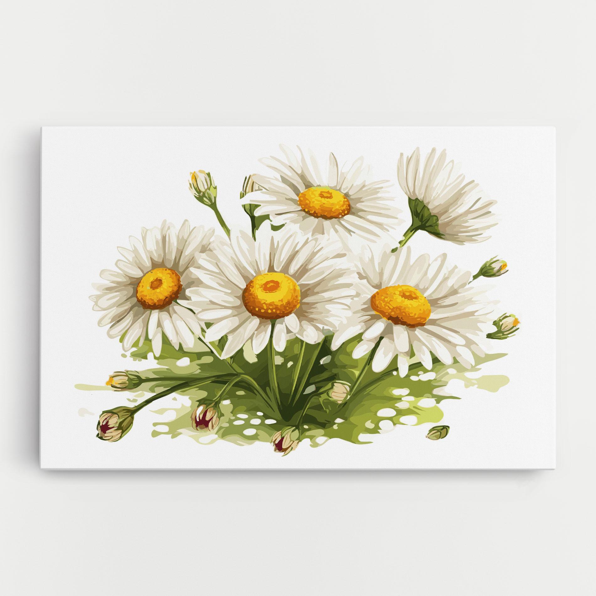 Leinwandbild White Grey Daisy mockup 0