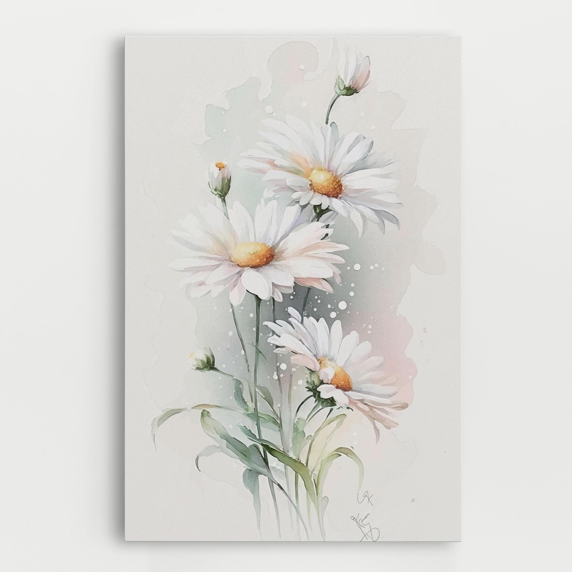 Leinwandbild Dreamy White Daisy mockup 0