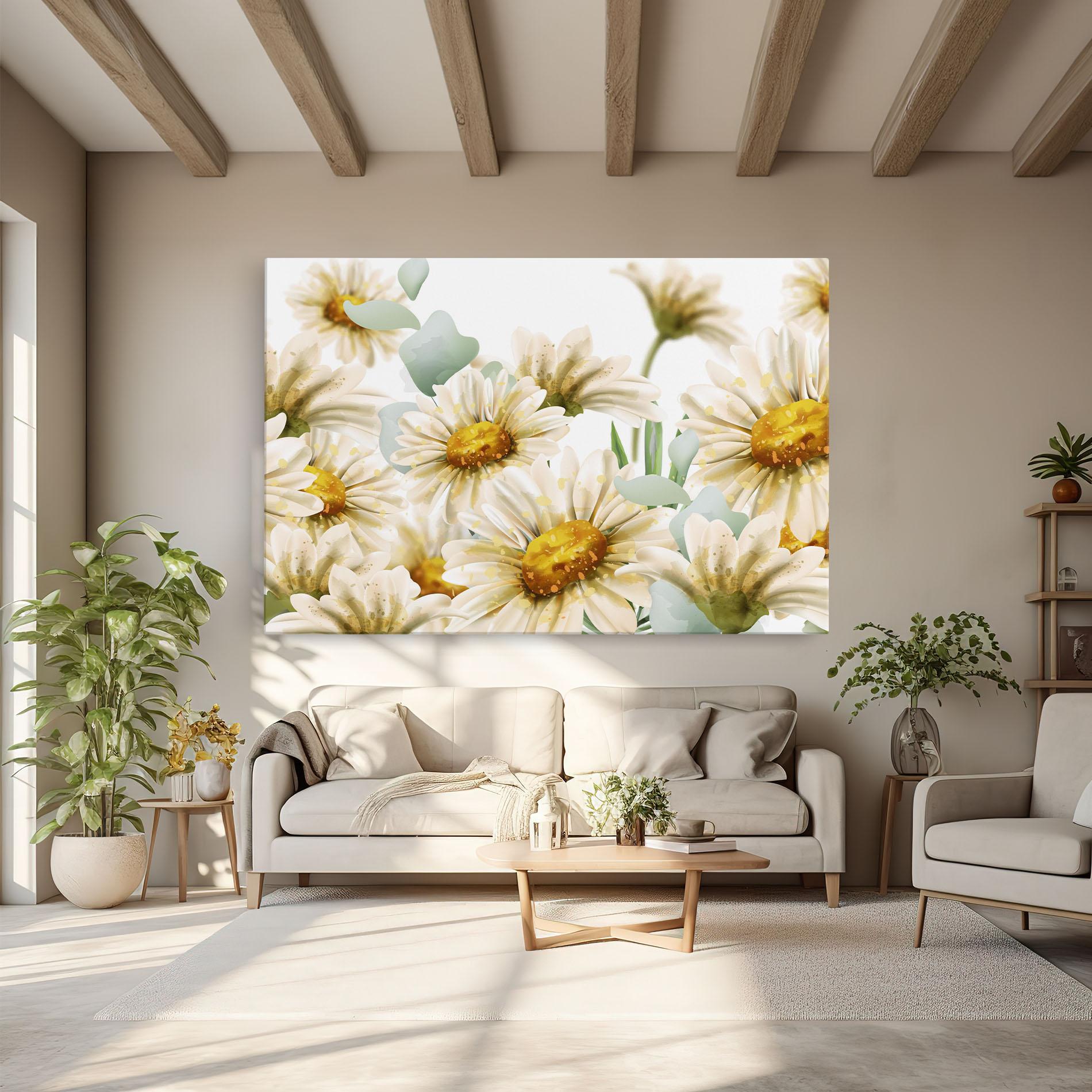 Leinwandbild Beautiful Daisy Art mockup 6
