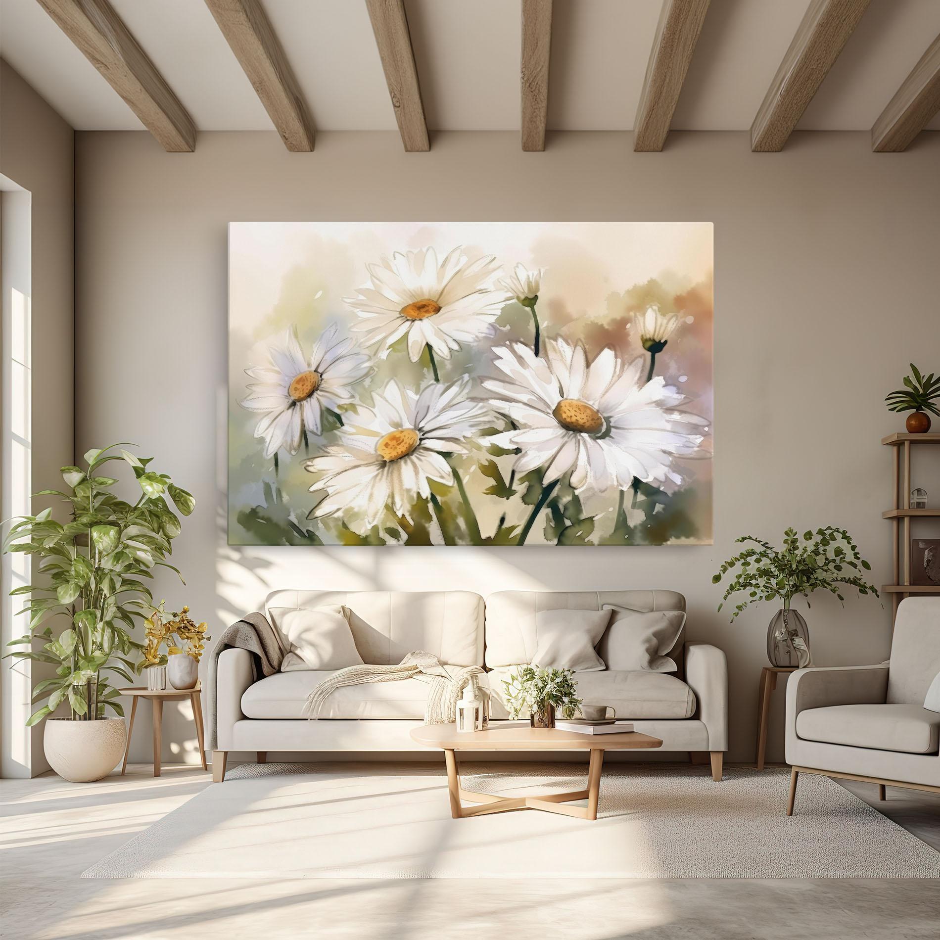 Leinwandbild Daisy Painting mockup 6