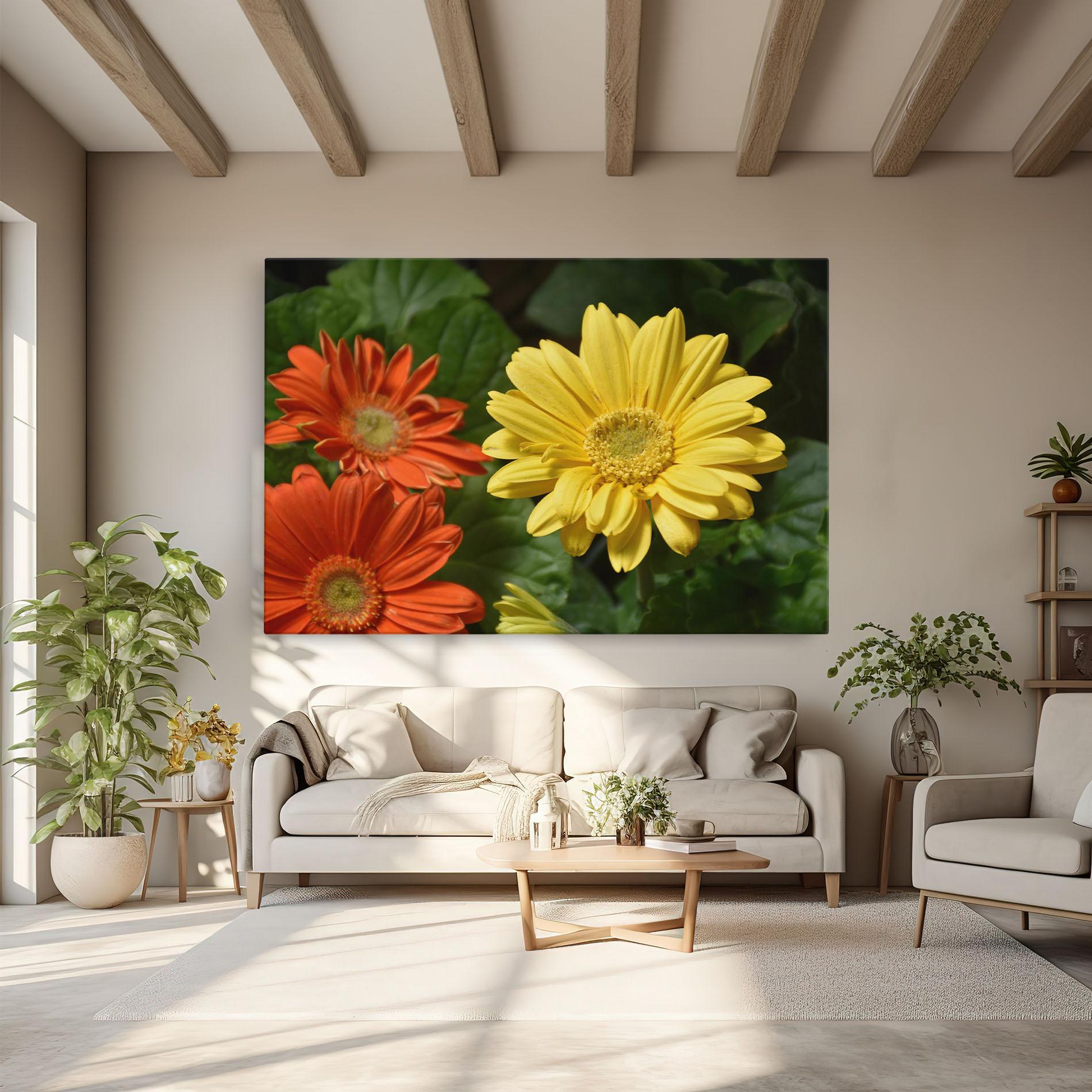 Leinwandbild Orange Yellow Daisy mockup 6