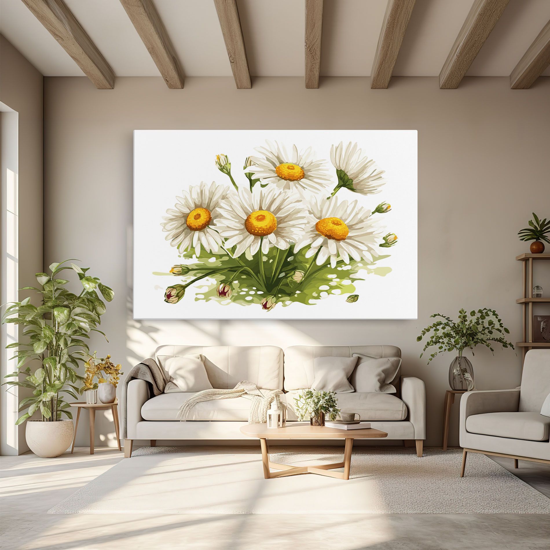 White Grey Daisy mockup 6