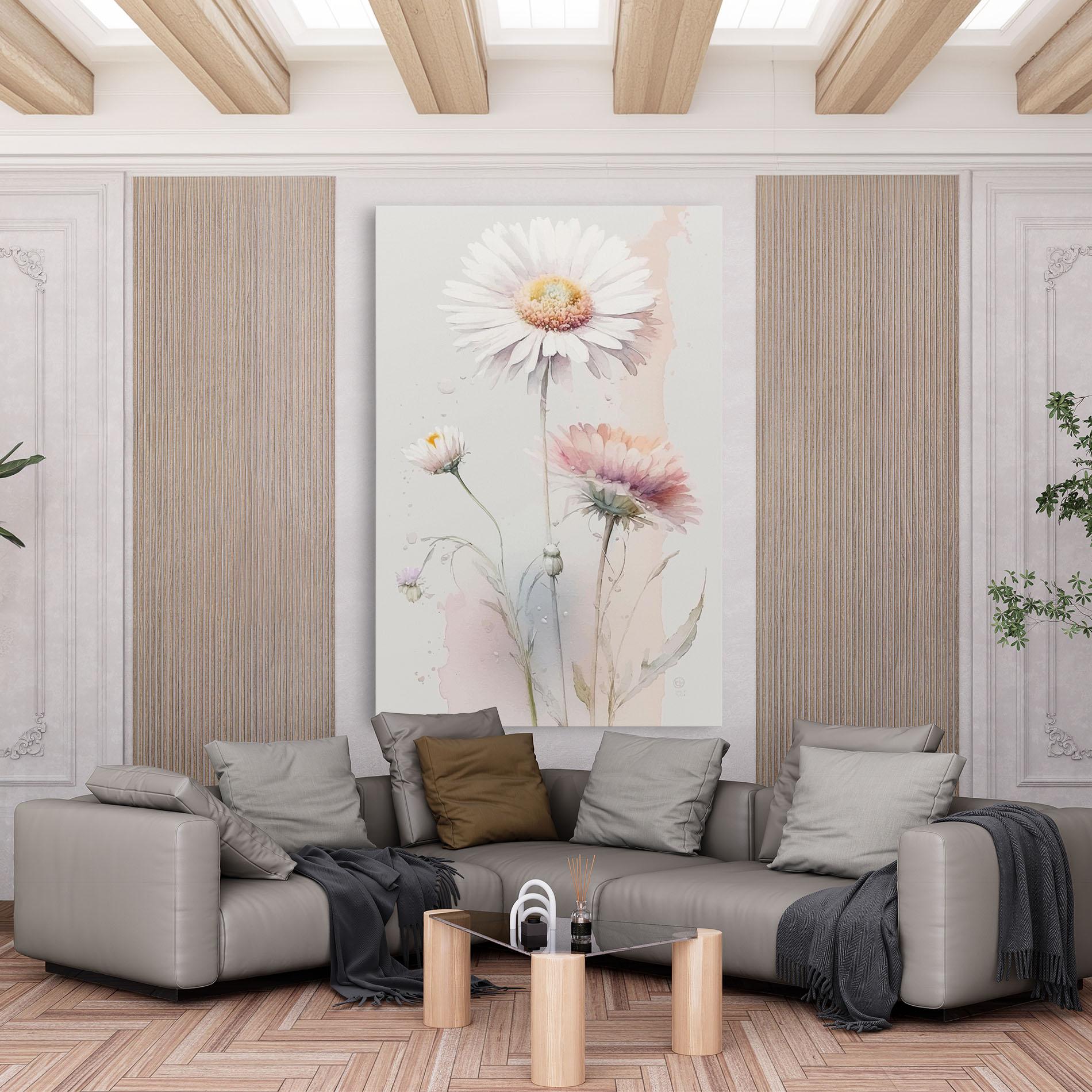 Leinwandbild White Painted Daisy mockup 6