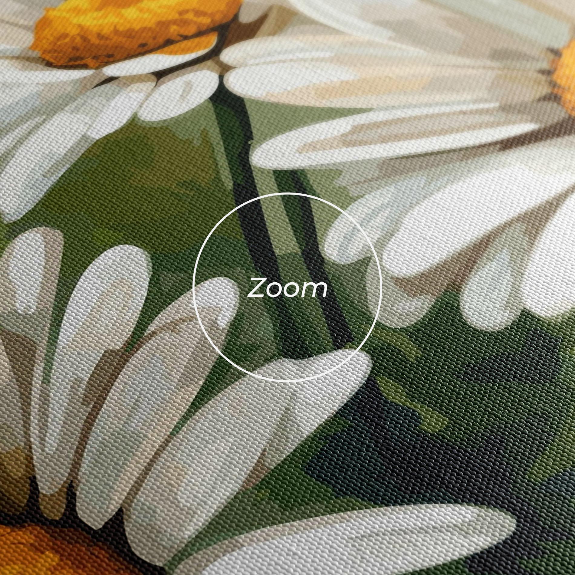 Leinwandbild Grey White Daisy mockup 3