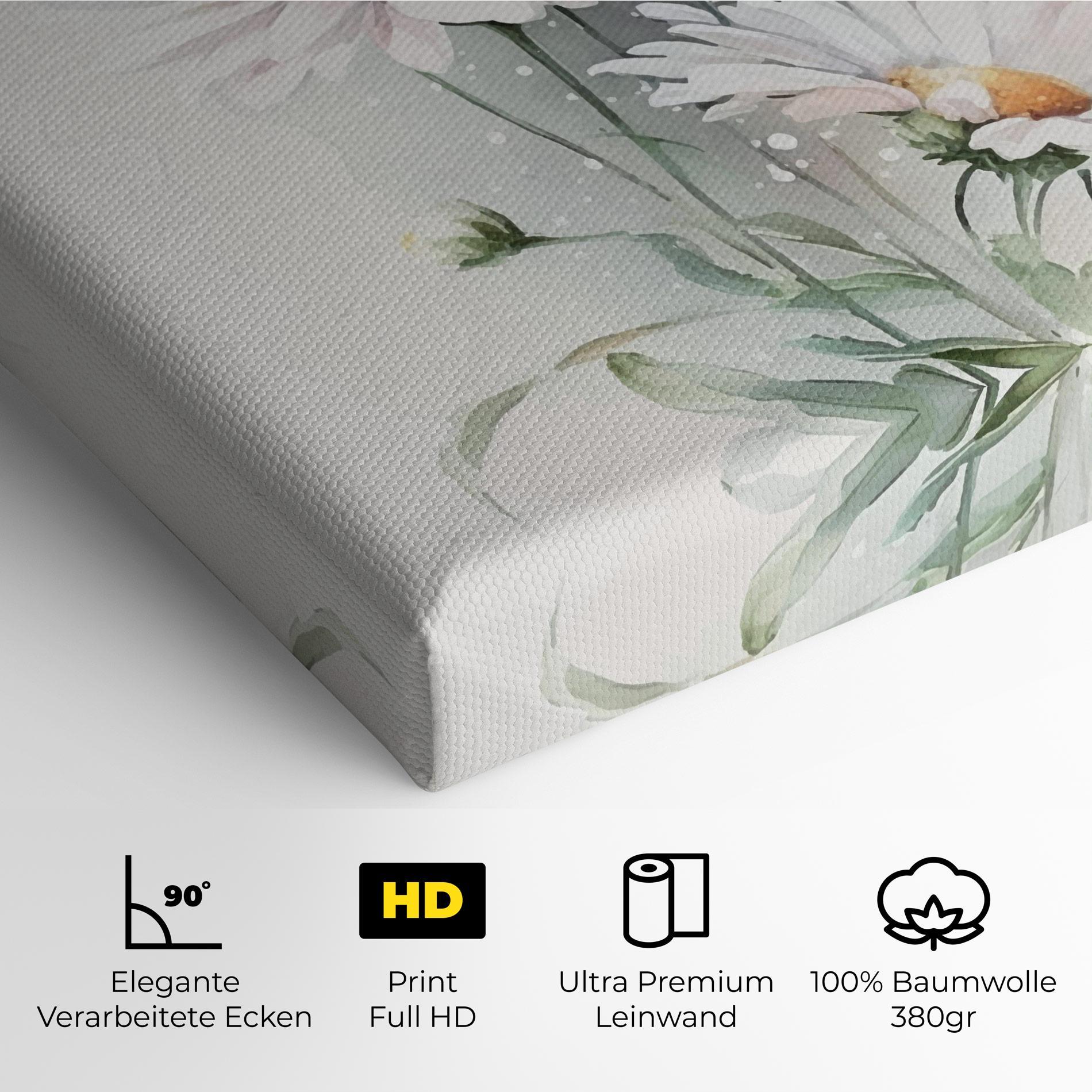 Leinwandbild Dreamy White Daisy mockup 4