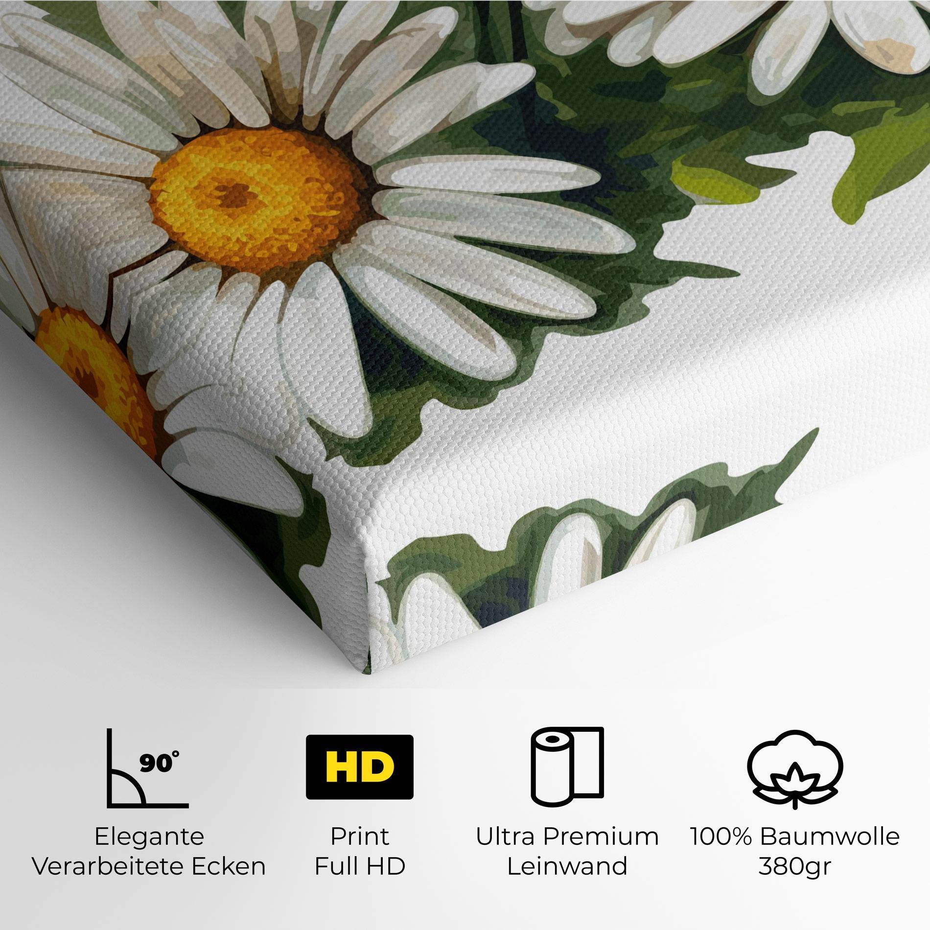 Leinwandbild Grey White Daisy mockup 4