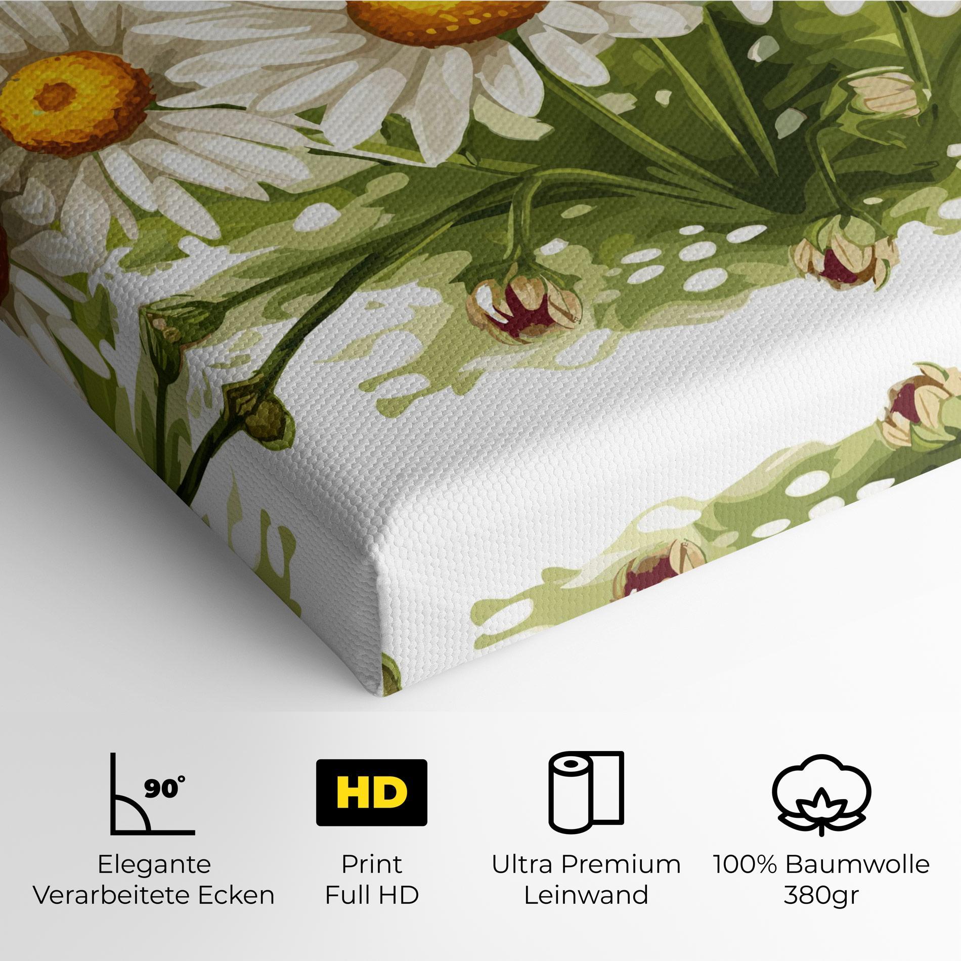 Leinwandbild White Grey Daisy mockup 4