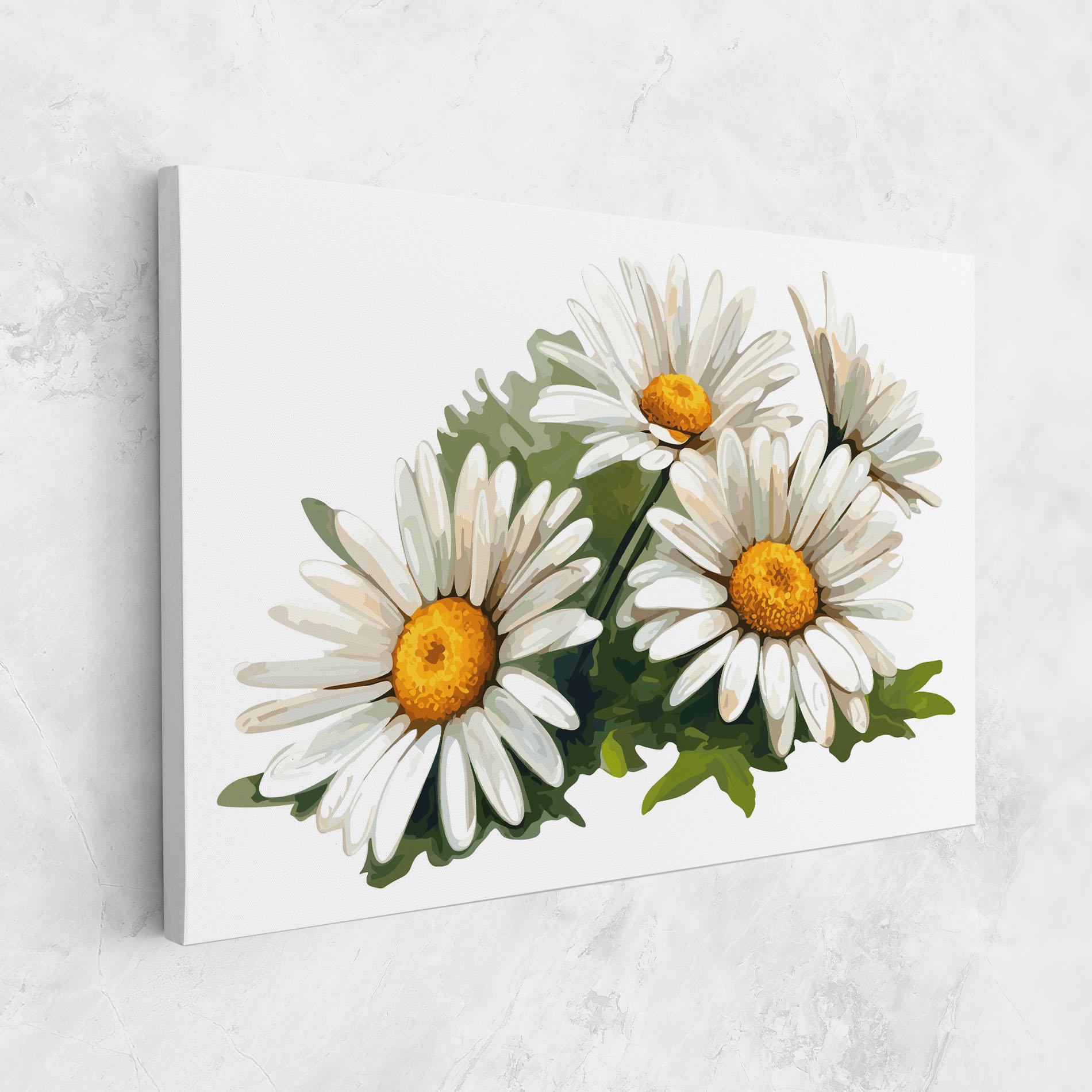 Leinwandbild Grey White Daisy mockup 1
