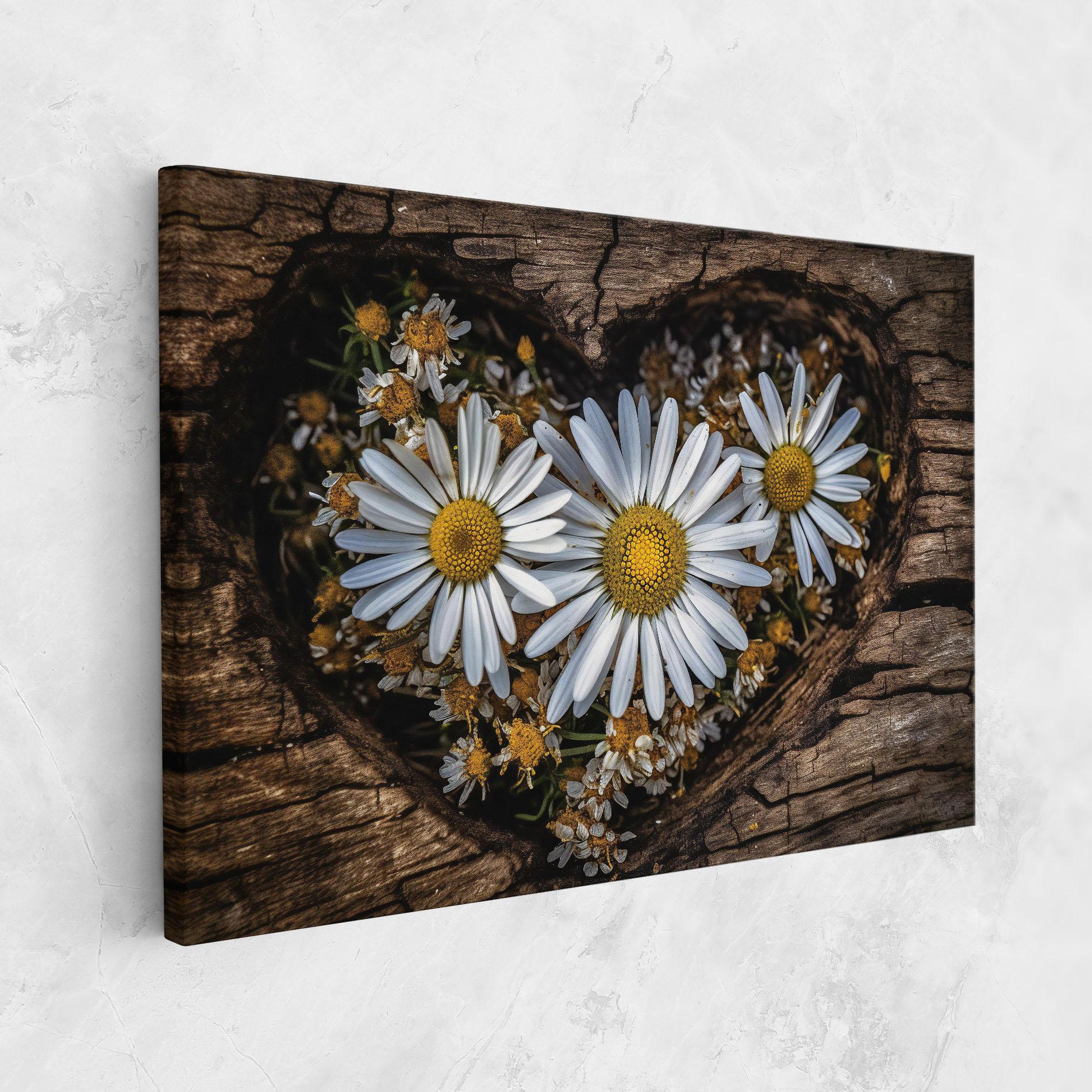Leinwandbild Heart Shaped Daisy mockup 1