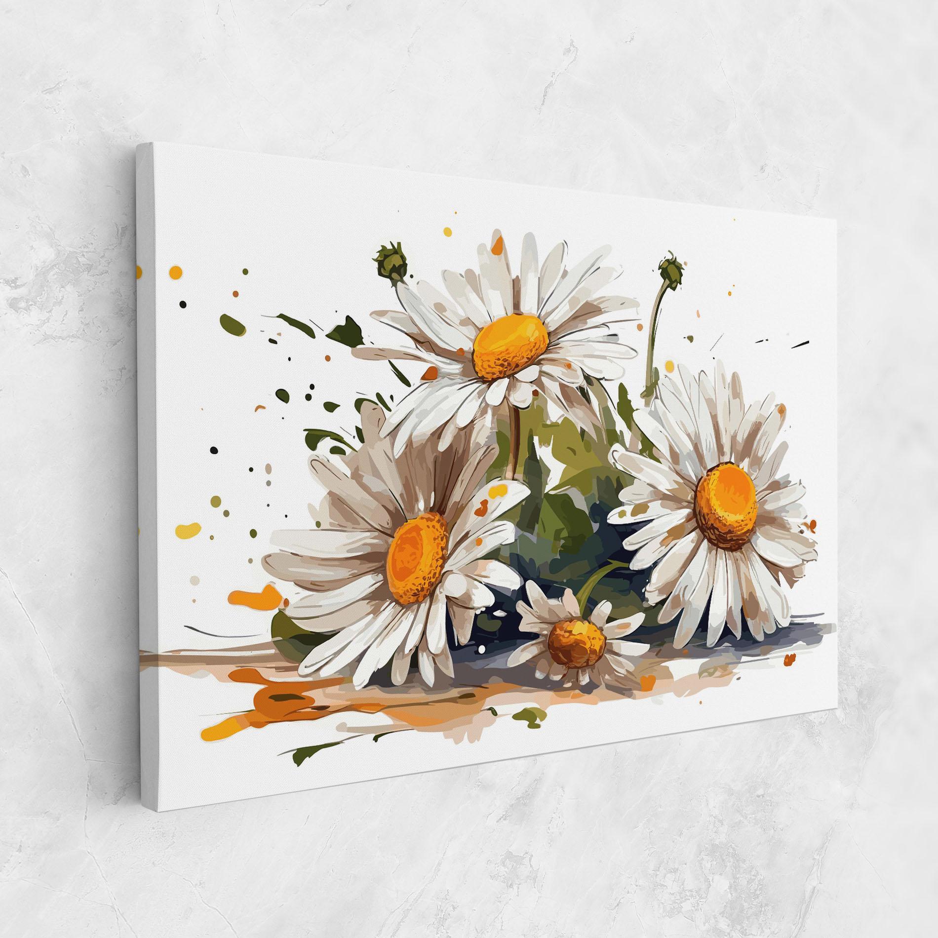 Leinwandbild White Beautiful Daisy mockup 1