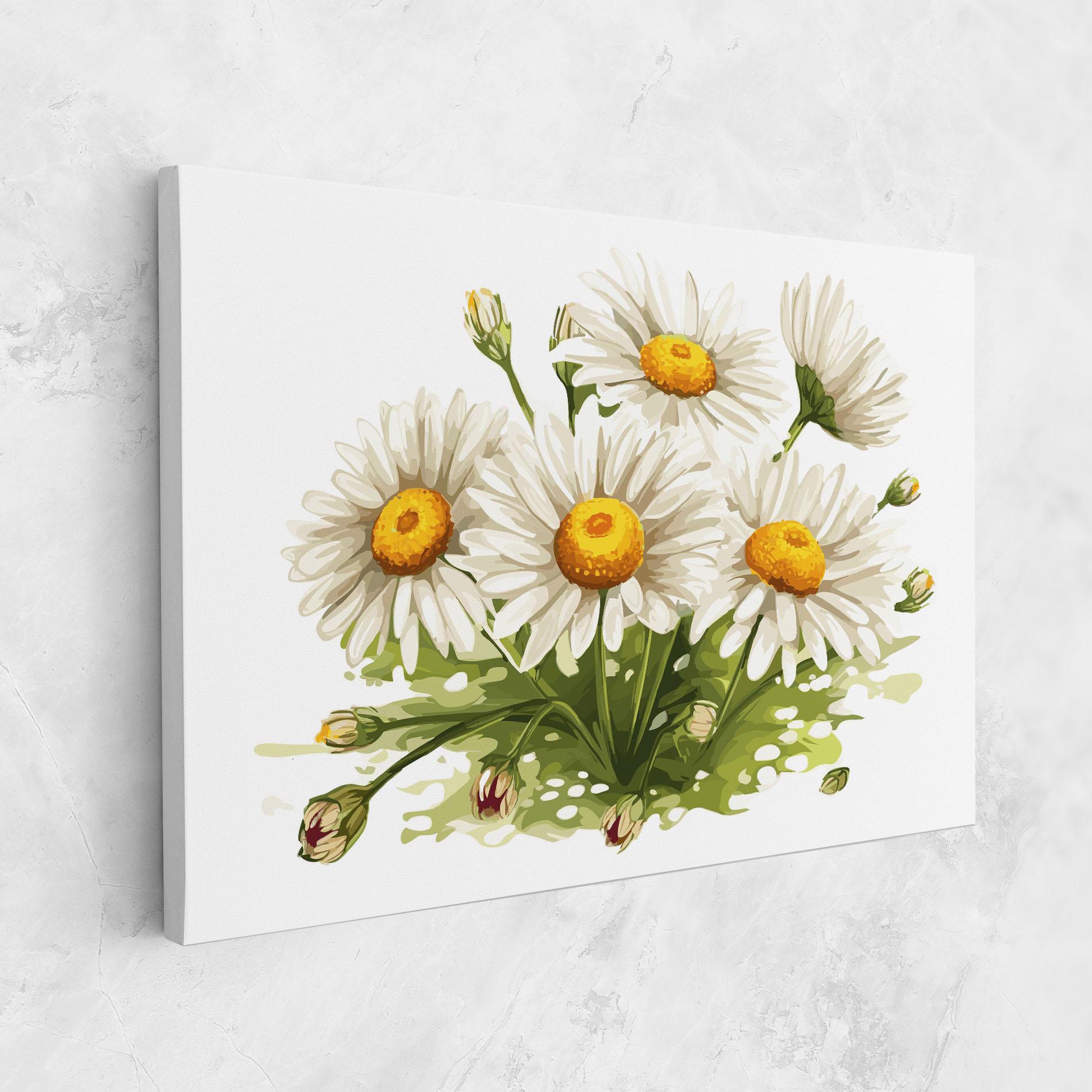 Leinwandbild White Grey Daisy mockup 1