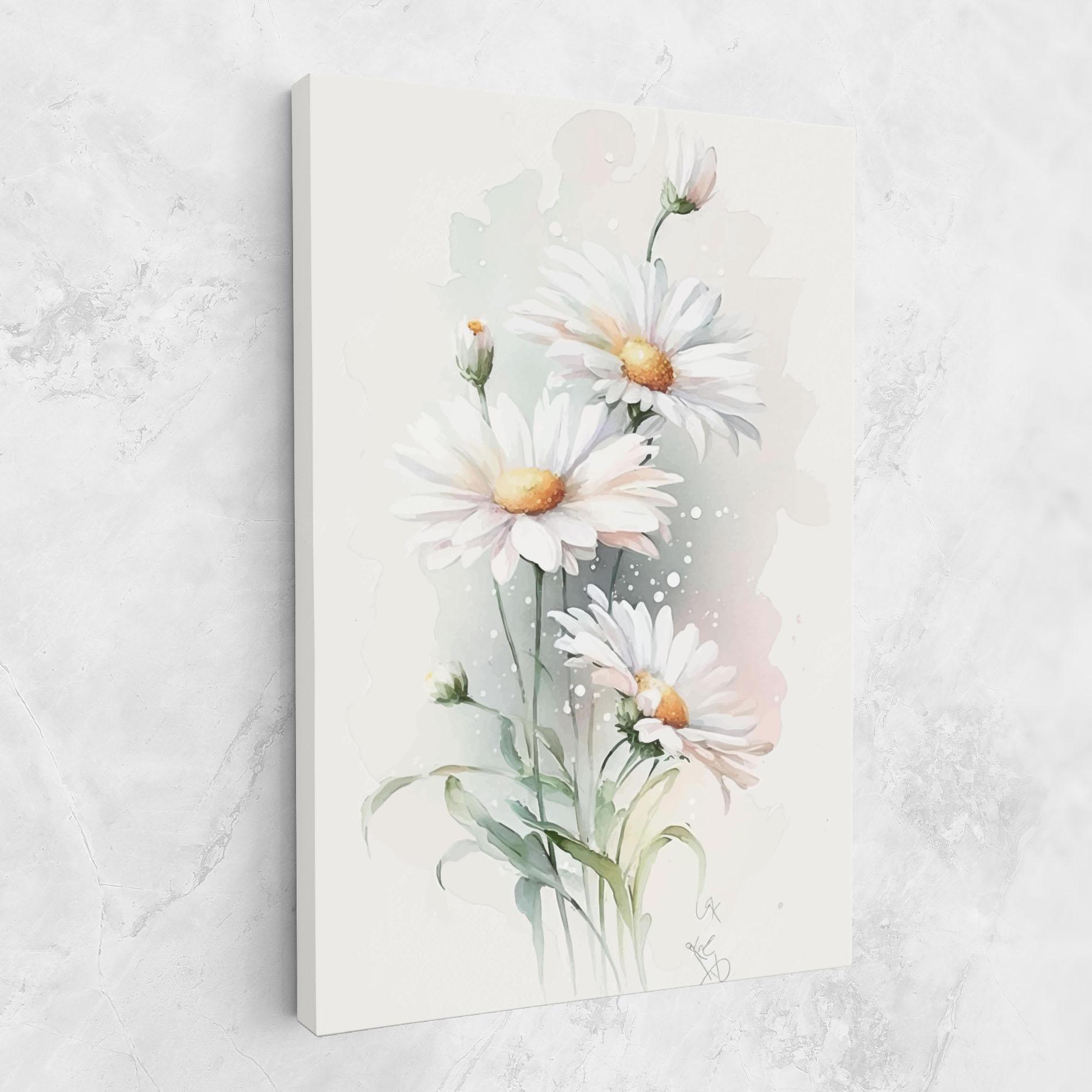 Leinwandbild Dreamy White Daisy mockup 1