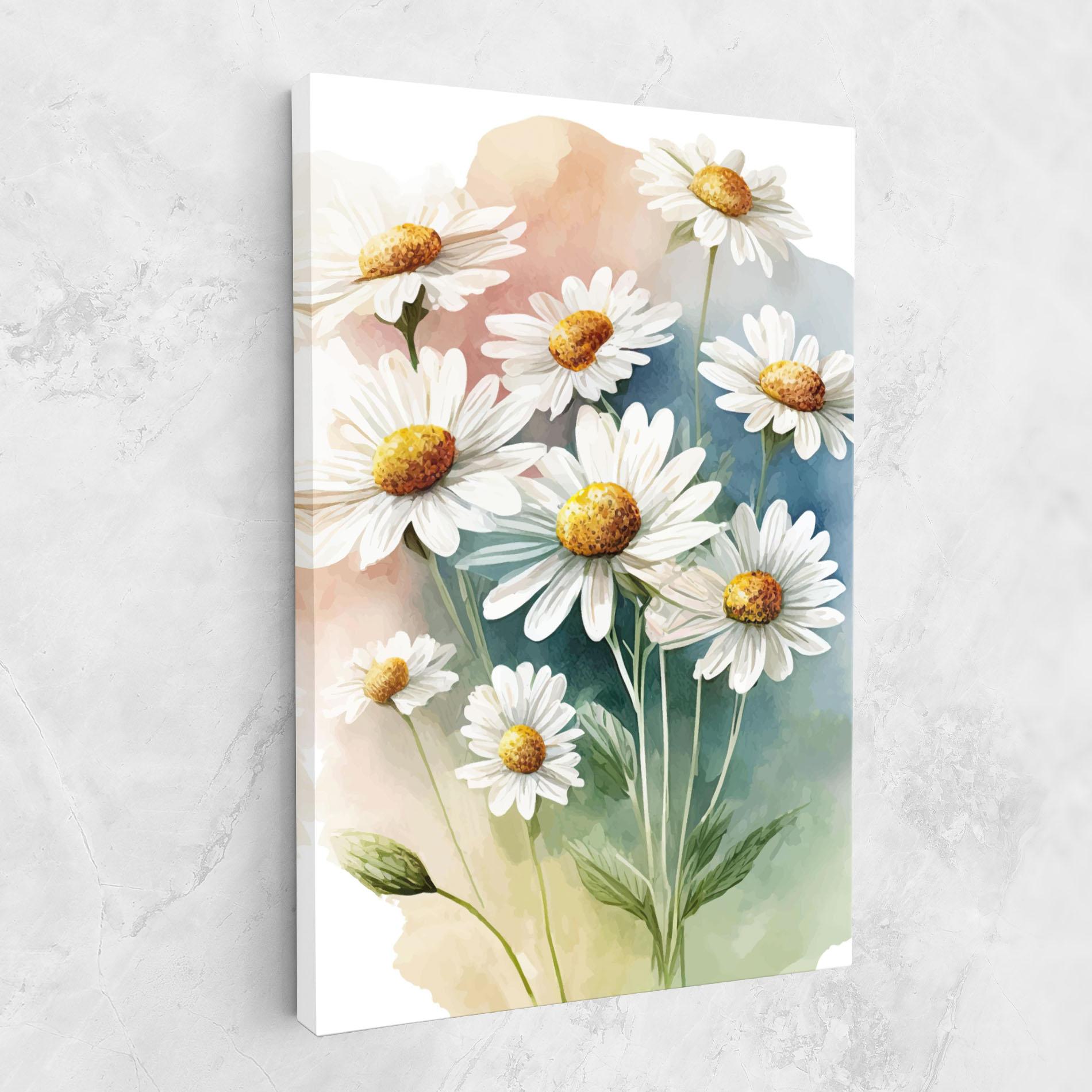 Leinwandbild White Daisy Art mockup 1