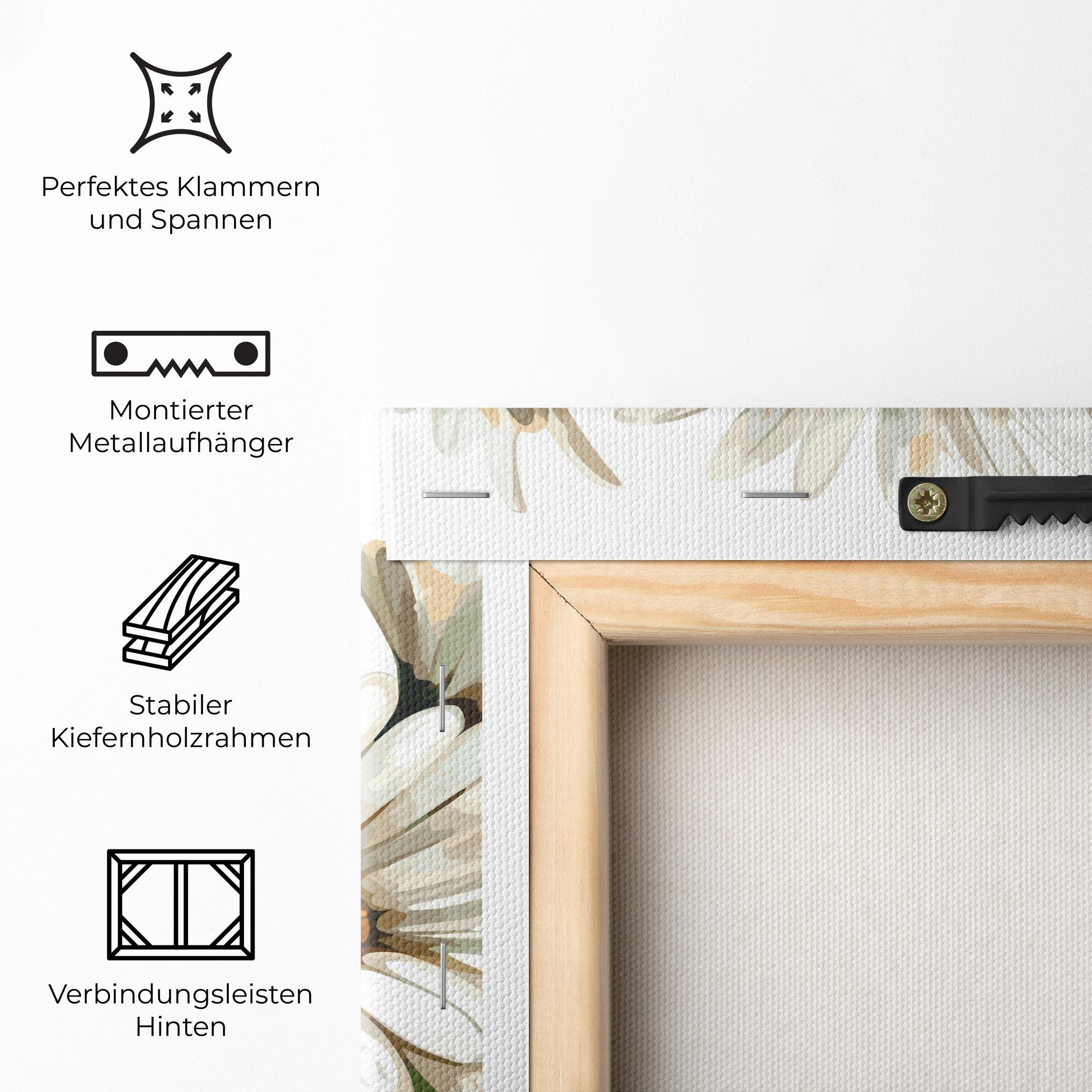 Leinwandbild Grey White Daisy mockup 5