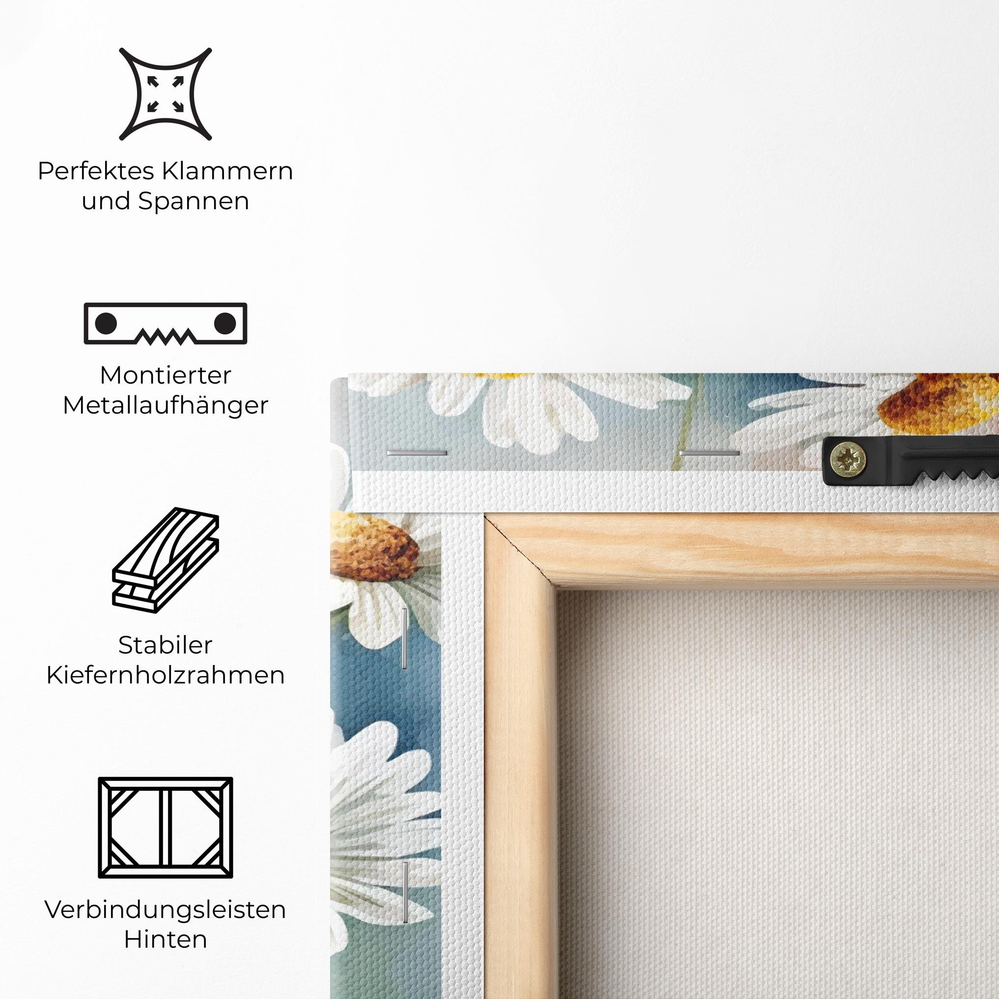 Leinwandbild White Daisy Art mockup 5