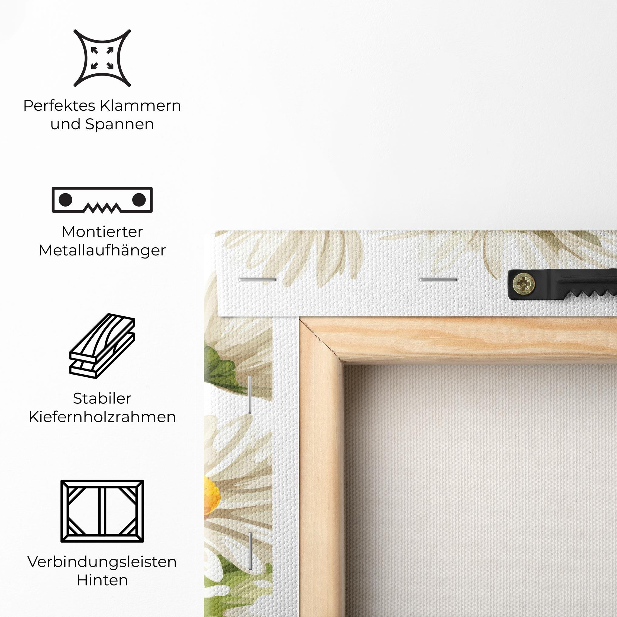 Leinwandbild White Grey Daisy mockup 5