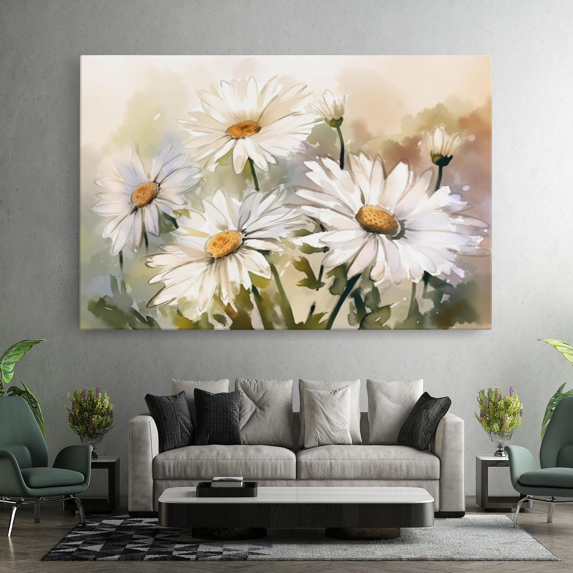 Leinwandbild Daisy Painting mockup 7