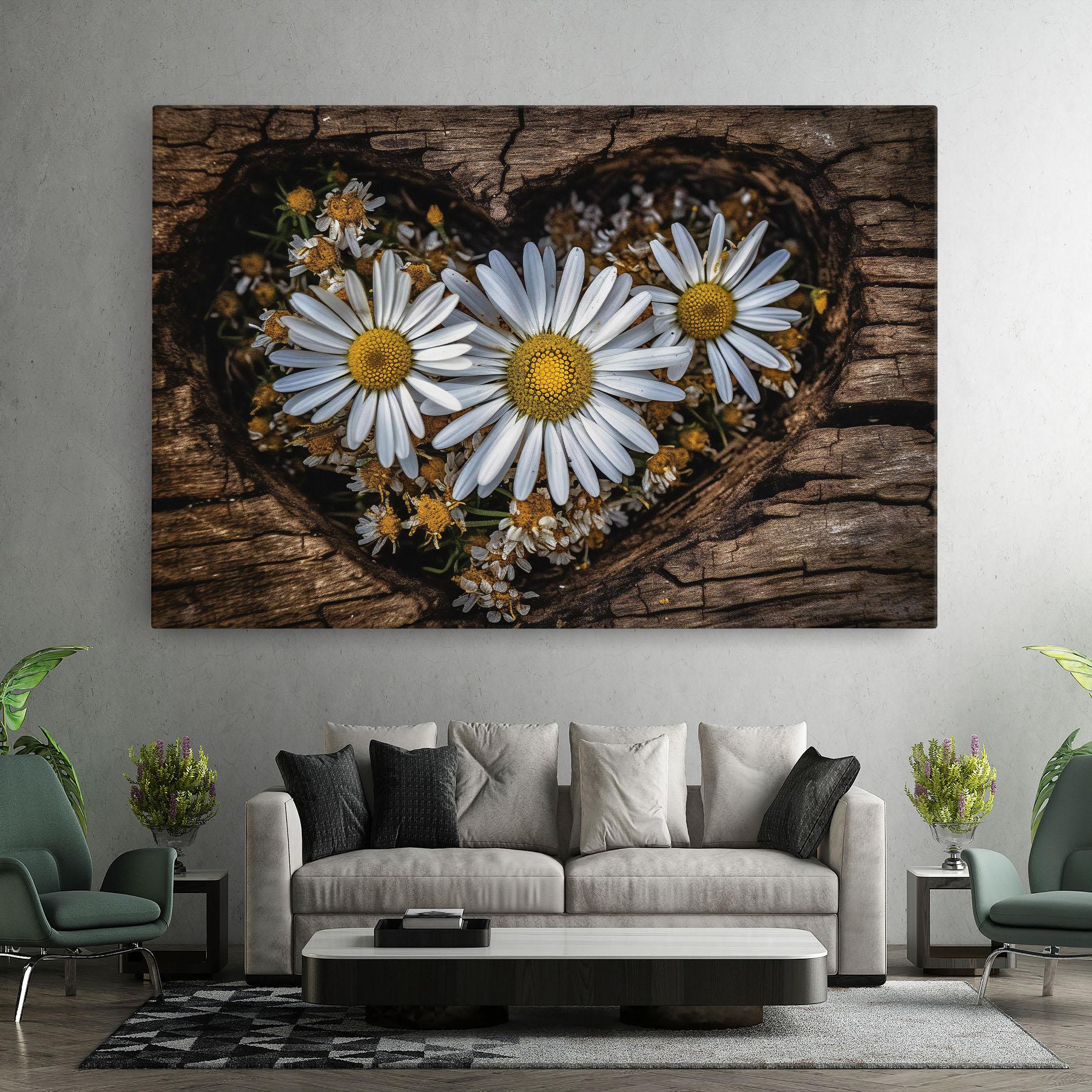 Leinwandbild Heart Shaped Daisy mockup 7