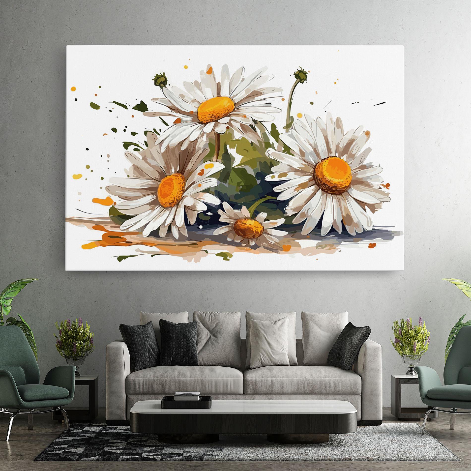 Leinwandbild White Beautiful Daisy mockup 7