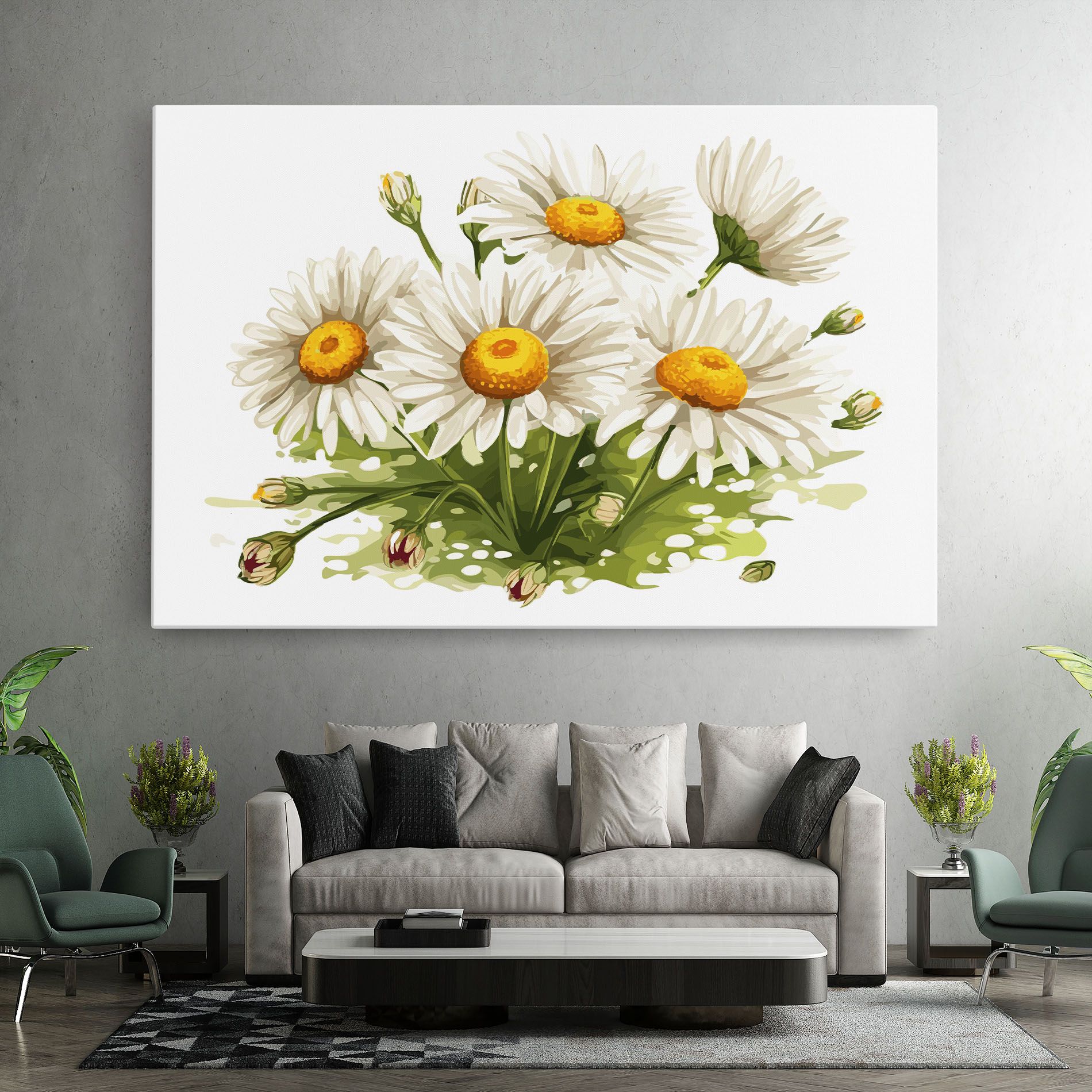 White Grey Daisy mockup 7
