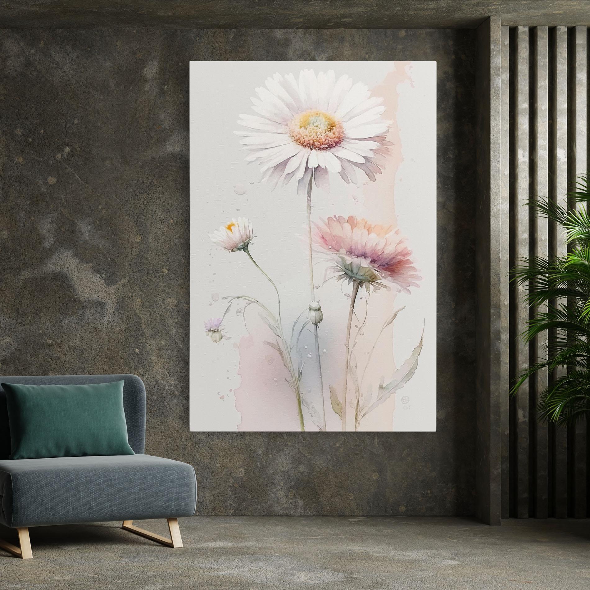 Leinwandbild White Painted Daisy mockup 7