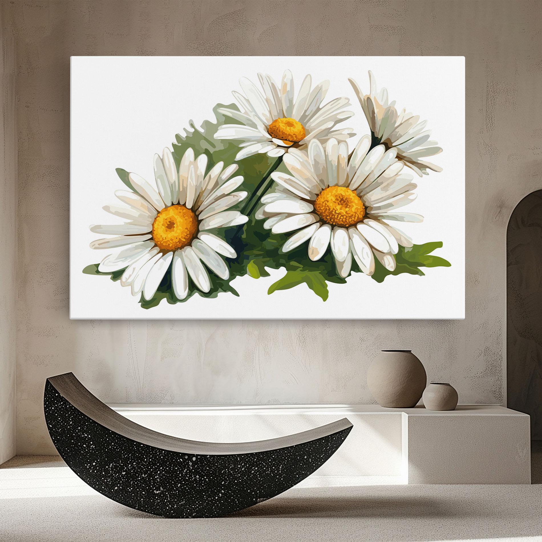 Leinwandbild Grey White Daisy mockup 8