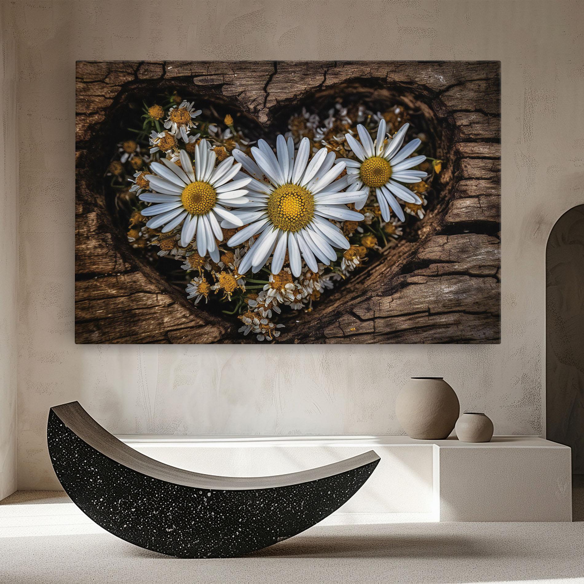 Leinwandbild Heart Shaped Daisy mockup 8