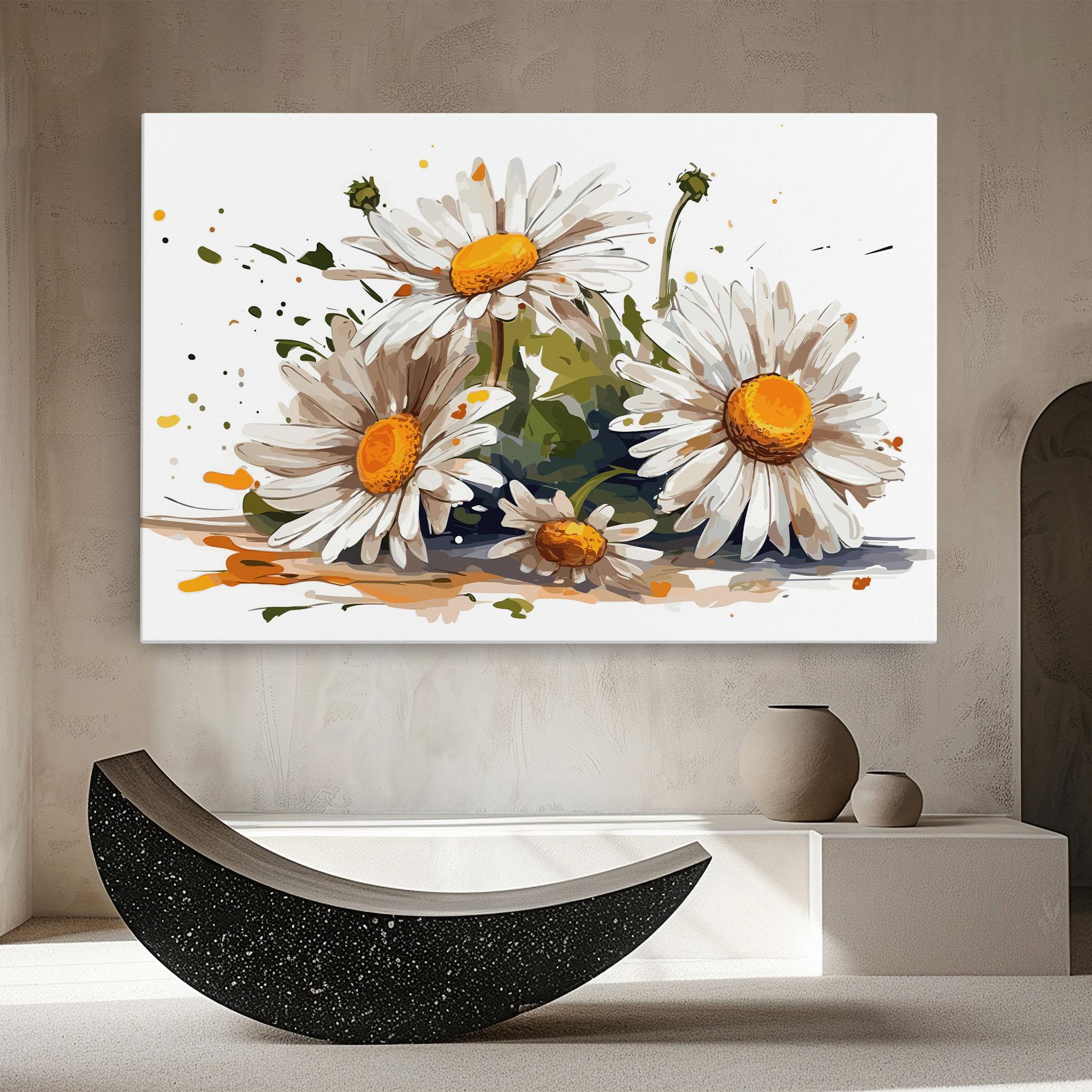 Leinwandbild White Beautiful Daisy mockup 8
