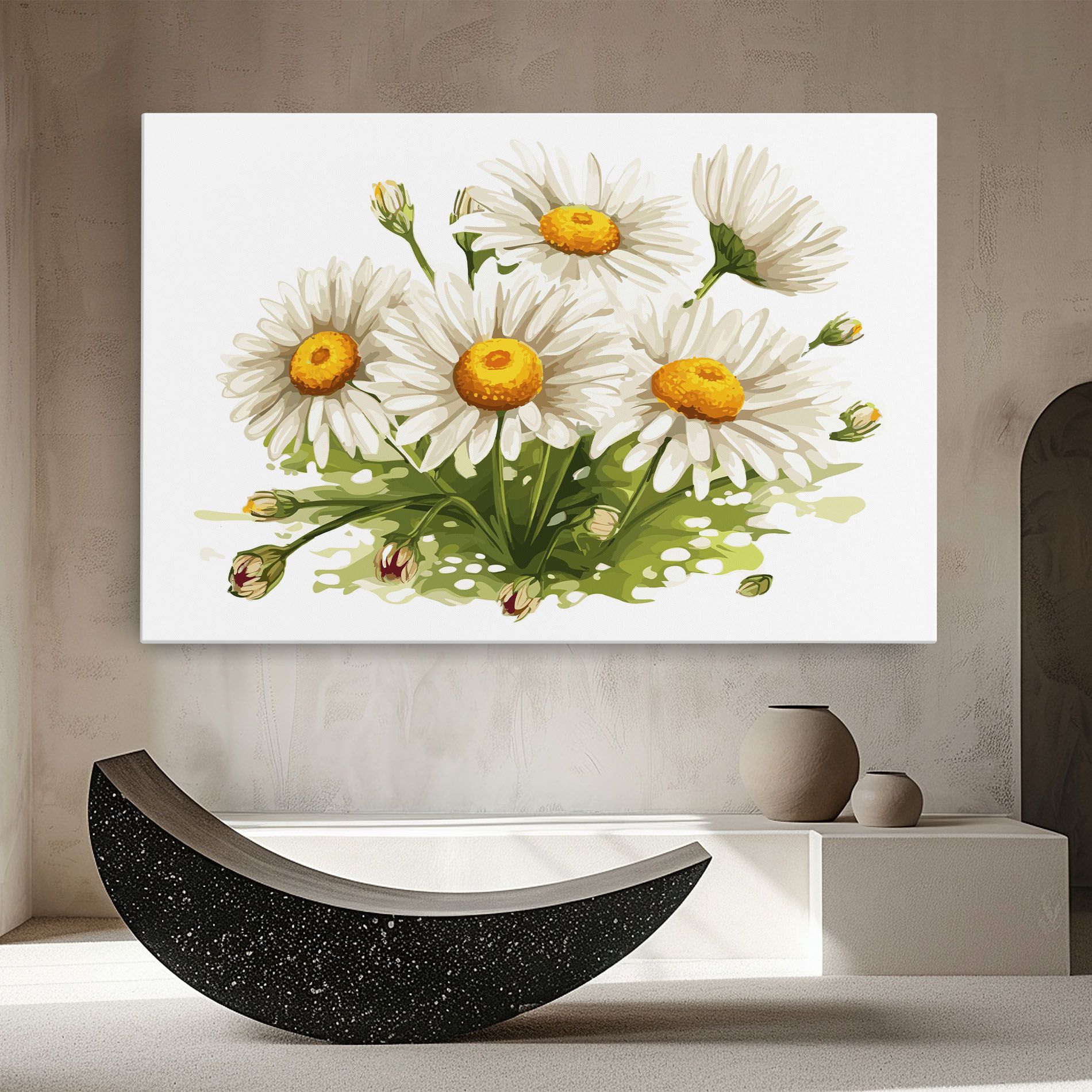 White Grey Daisy mockup 8