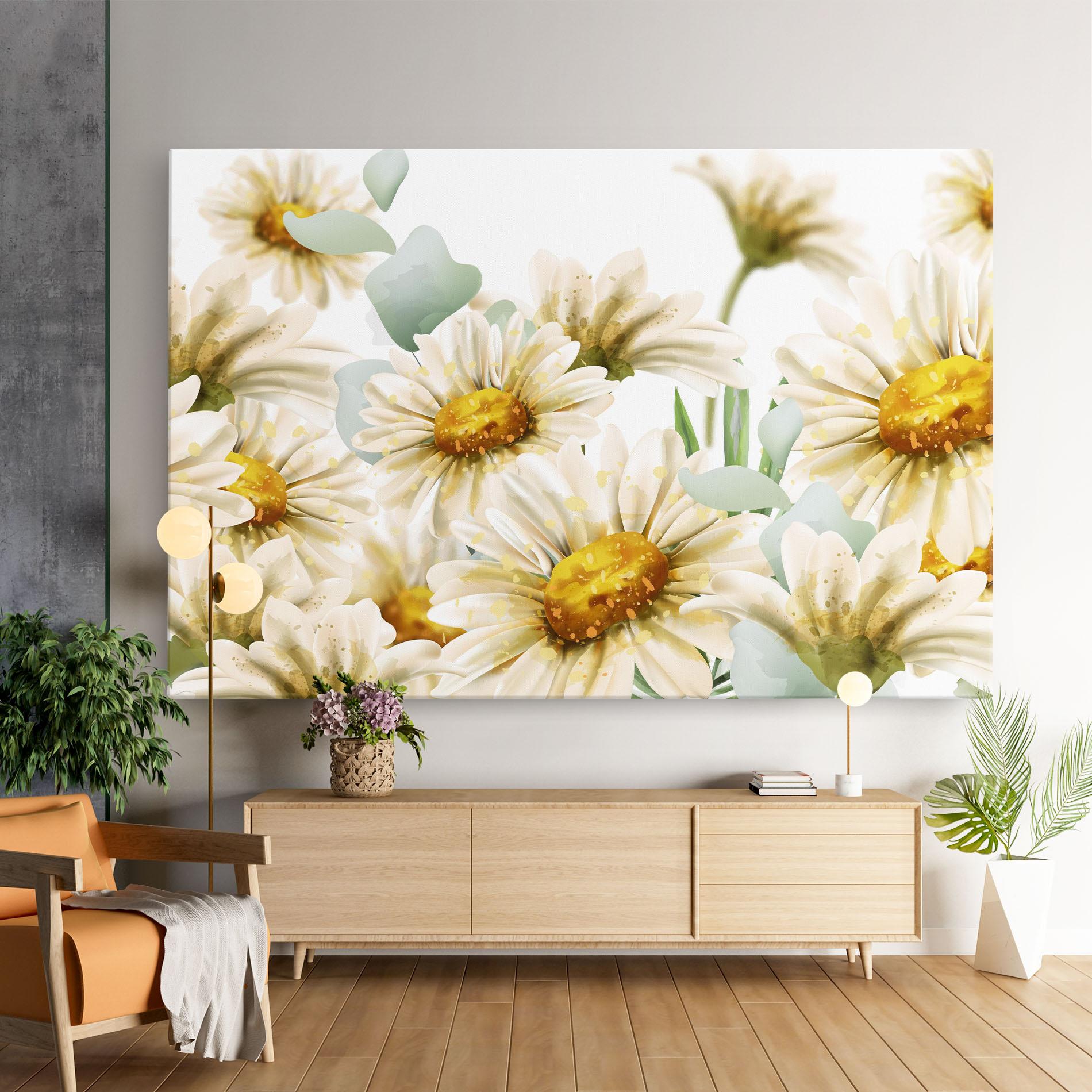 Leinwandbild Beautiful Daisy Art mockup 9