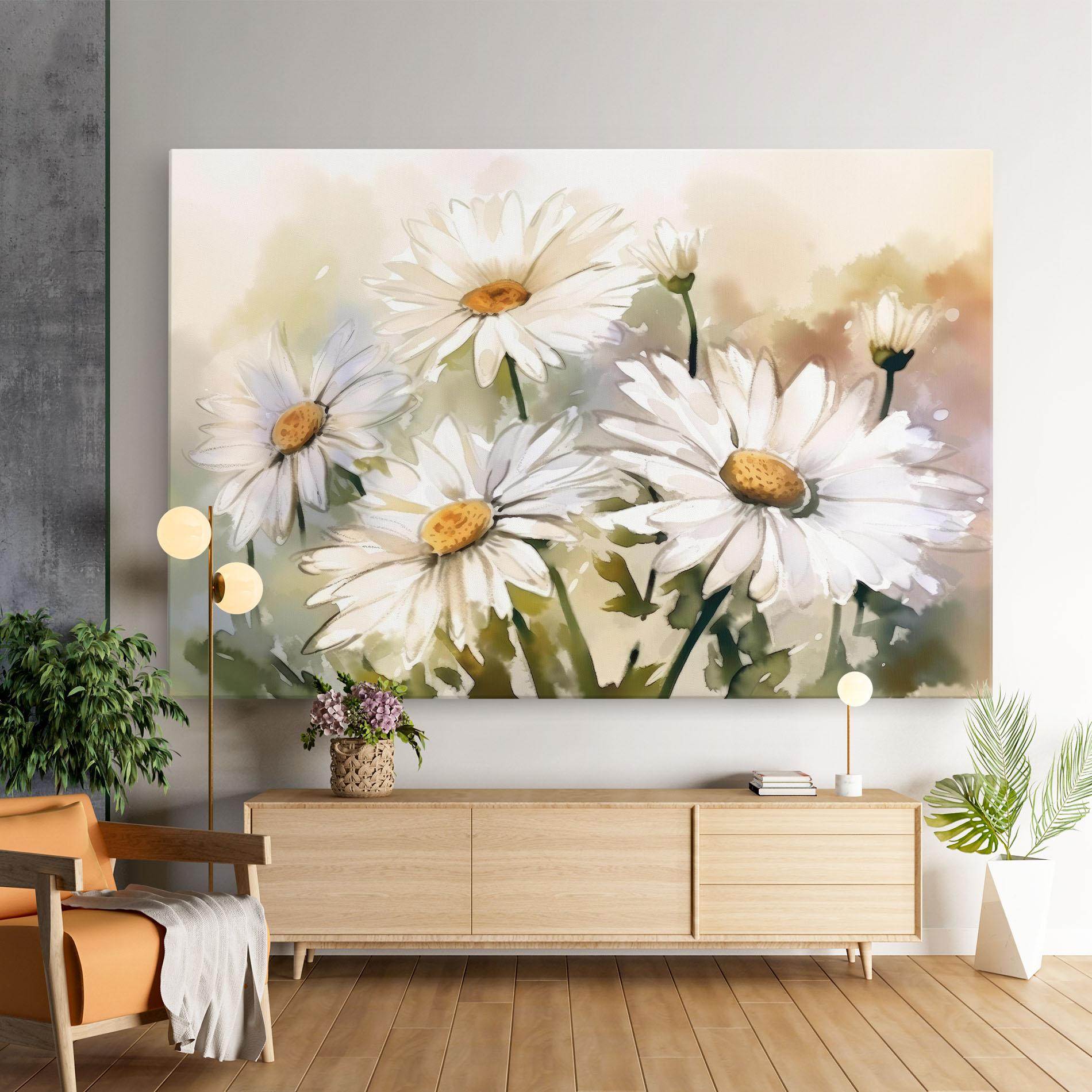 Leinwandbild Daisy Painting mockup 9