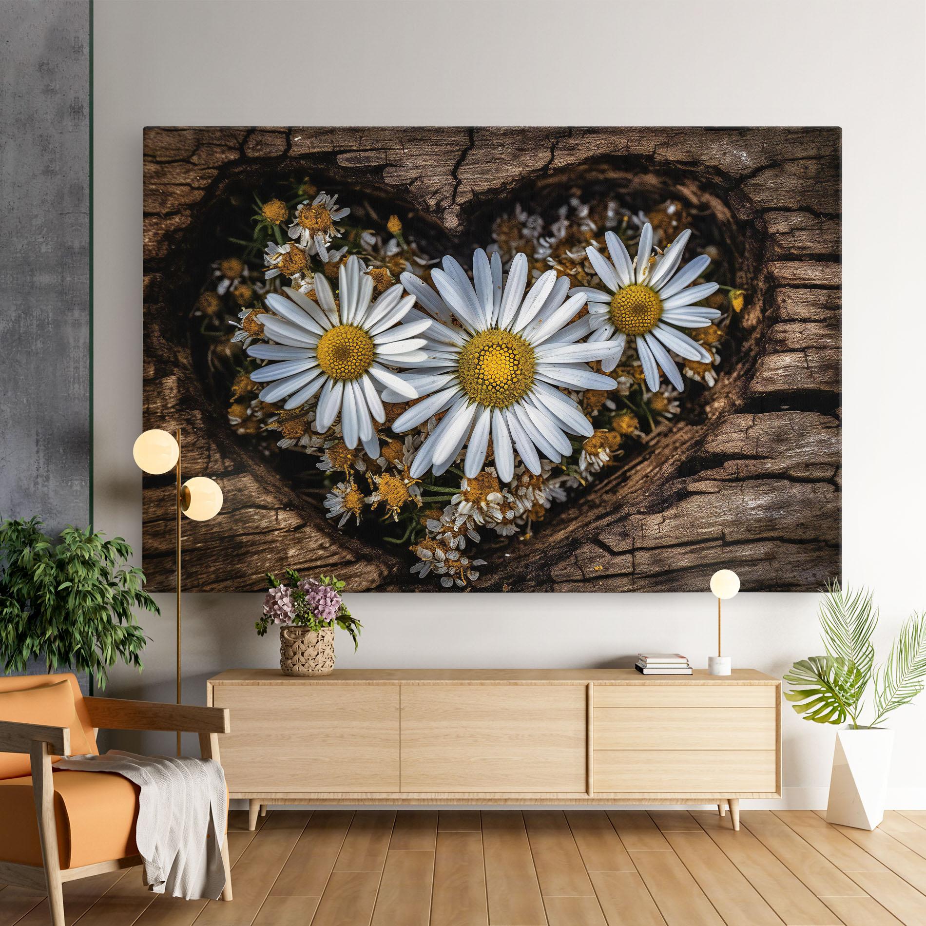 Leinwandbild Heart Shaped Daisy mockup 9