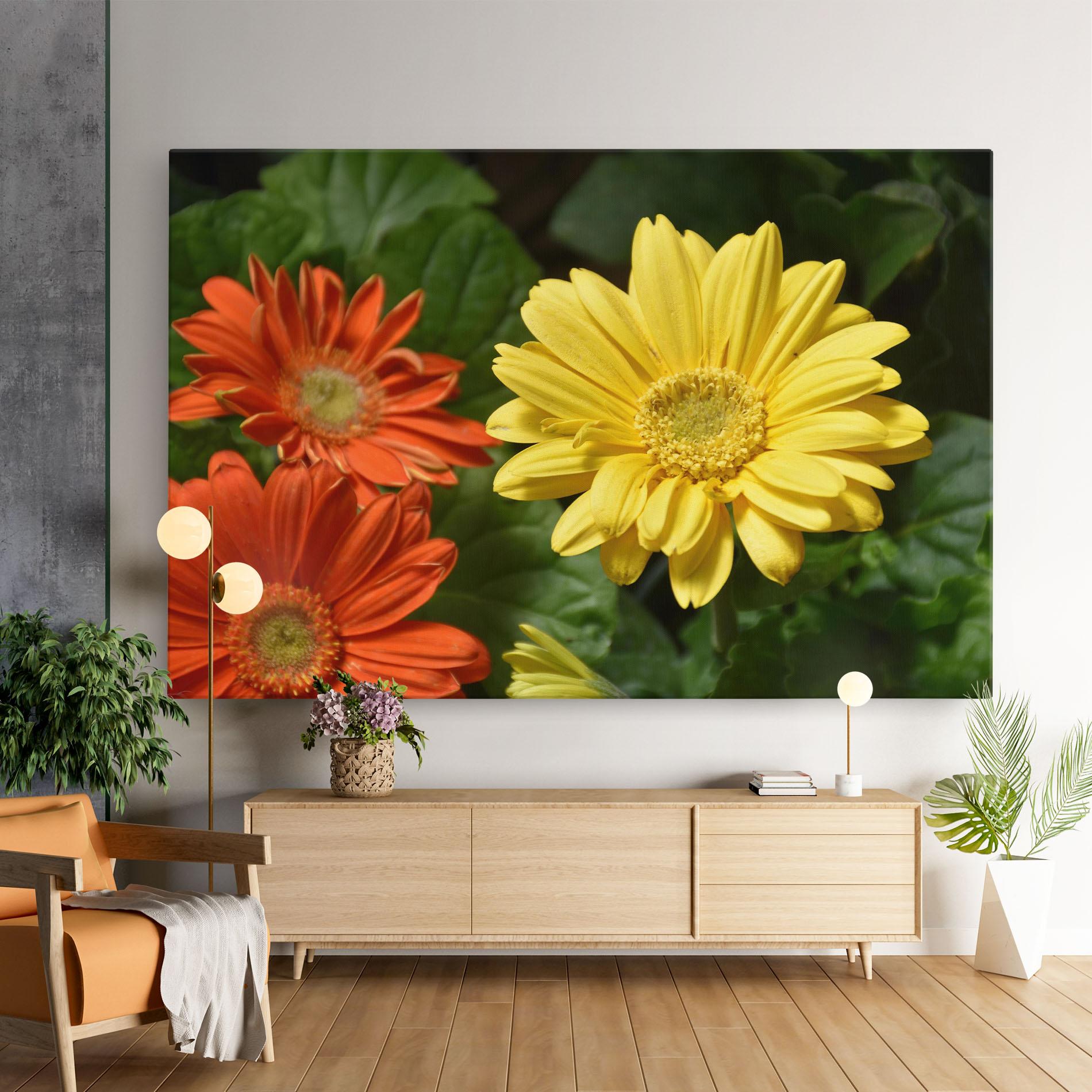 Leinwandbild Orange Yellow Daisy mockup 9