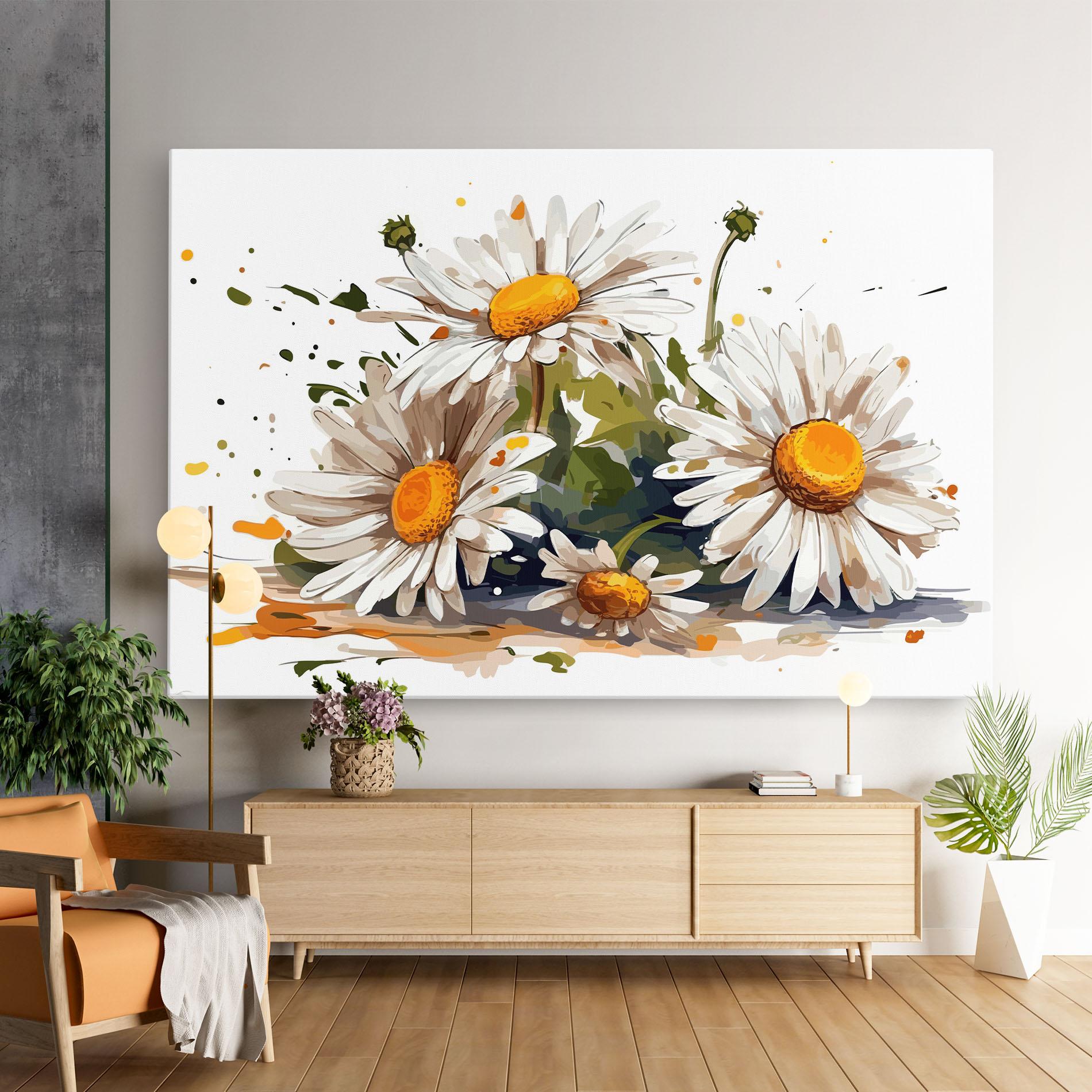 Leinwandbild White Beautiful Daisy mockup 9