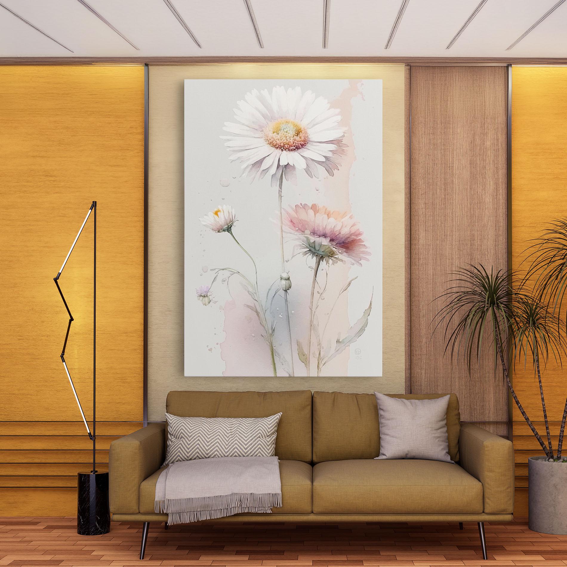 Leinwandbild White Painted Daisy mockup 9