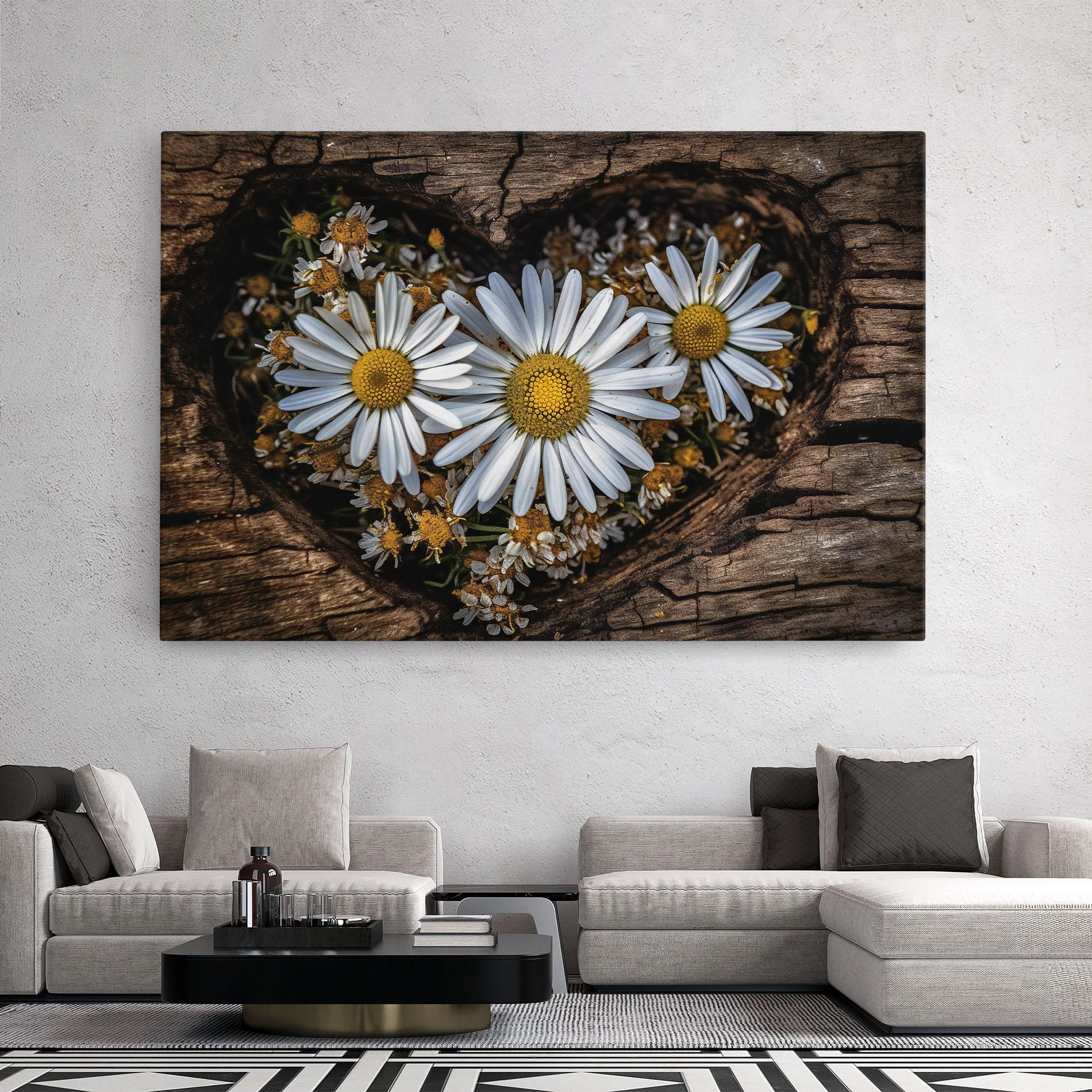 Leinwandbild Heart Shaped Daisy mockup 2
