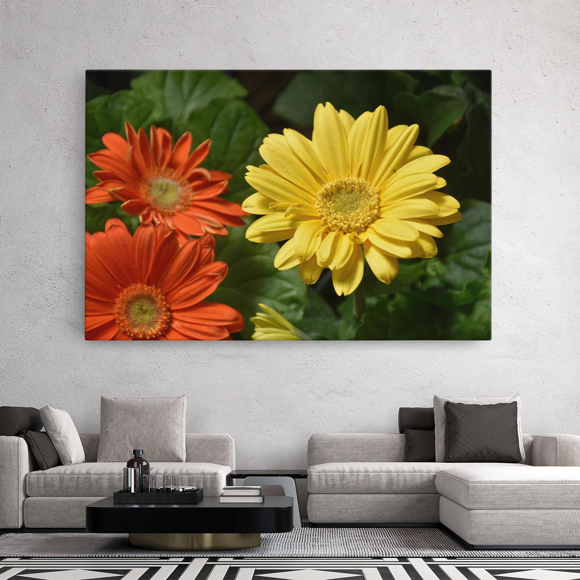 Leinwandbild Orange Yellow Daisy mockup 2