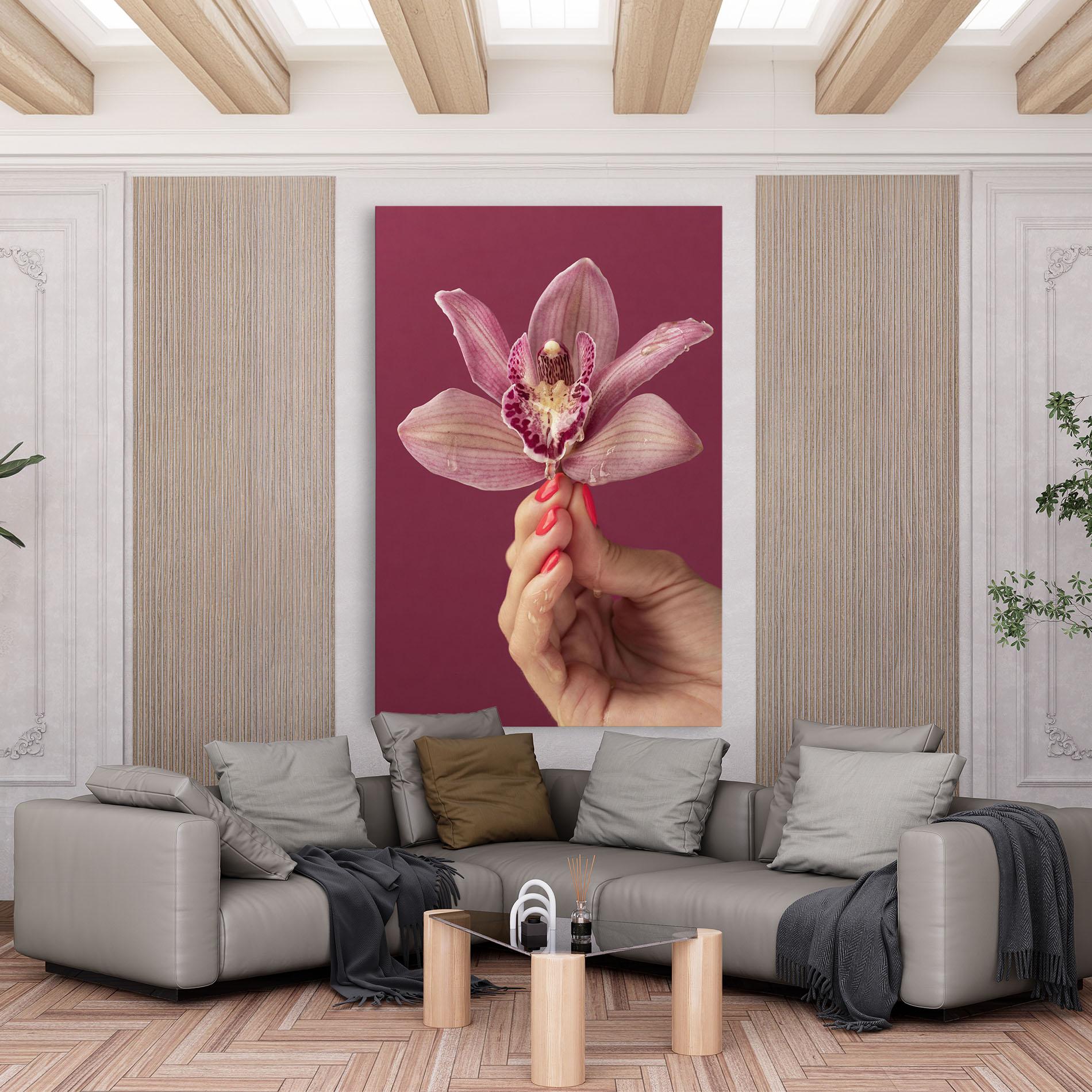 Leinwandbild Orchid Holding mockup 6