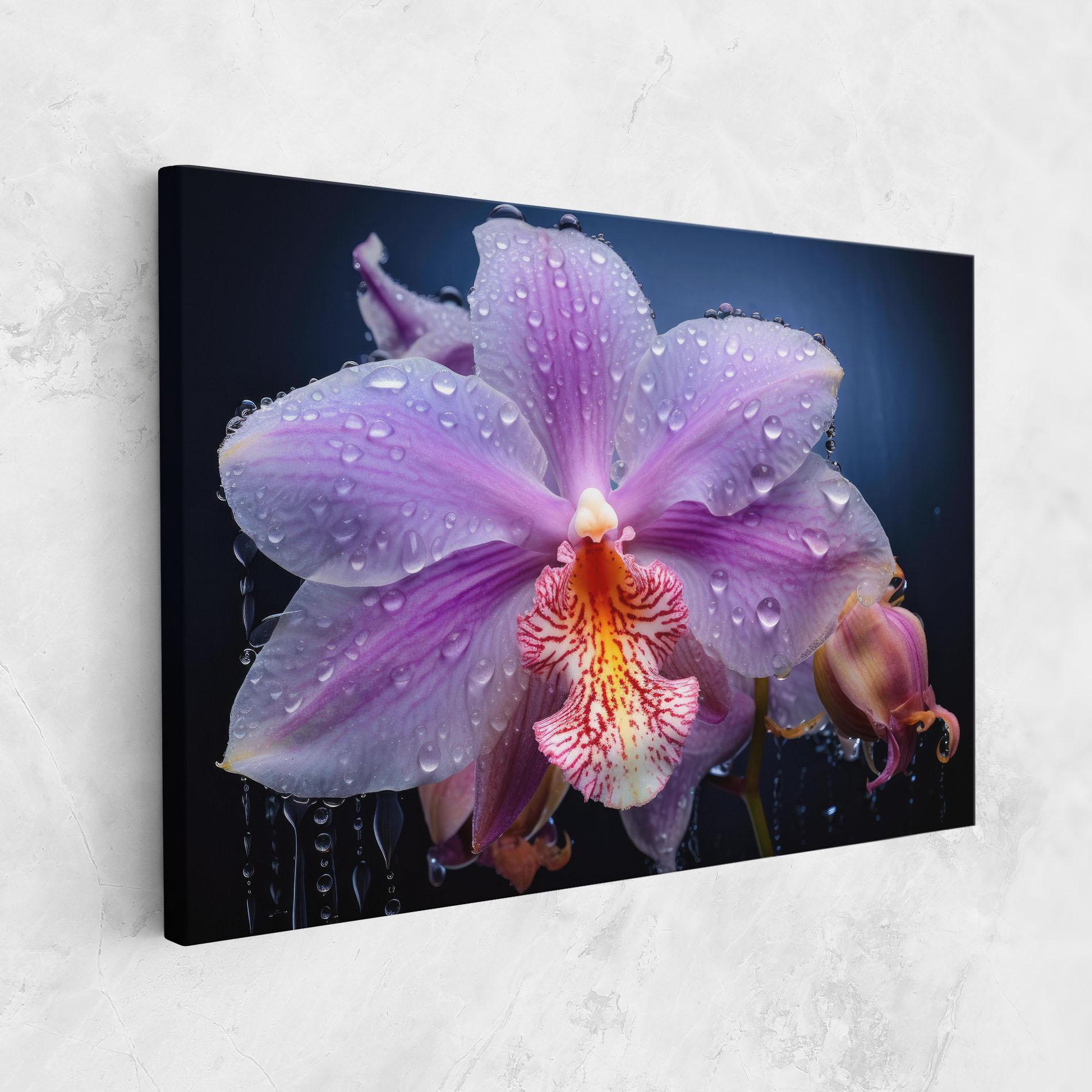 Leinwandbild Orchid In Rain mockup 1
