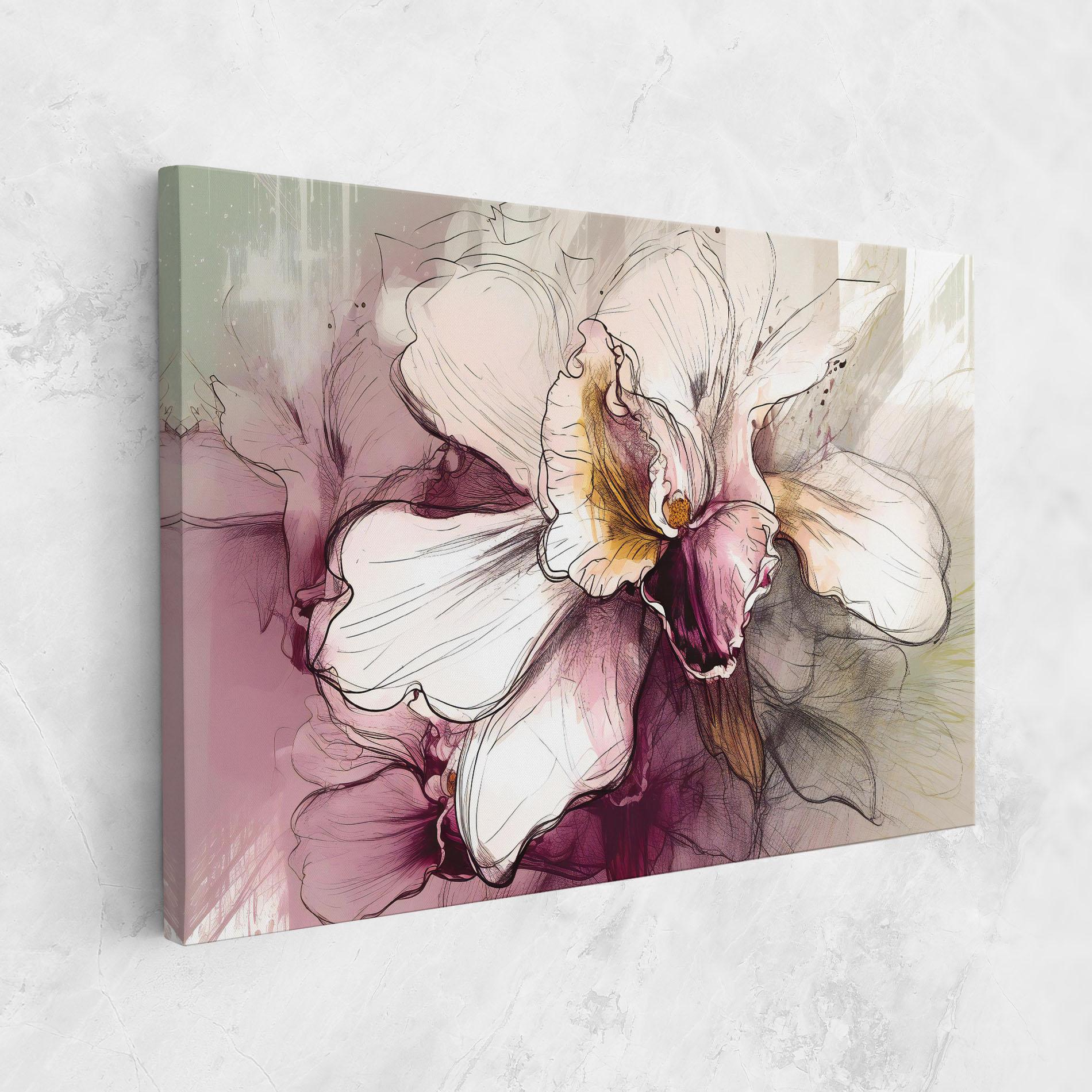 Leinwandbild Painted Purple Orchid mockup 1