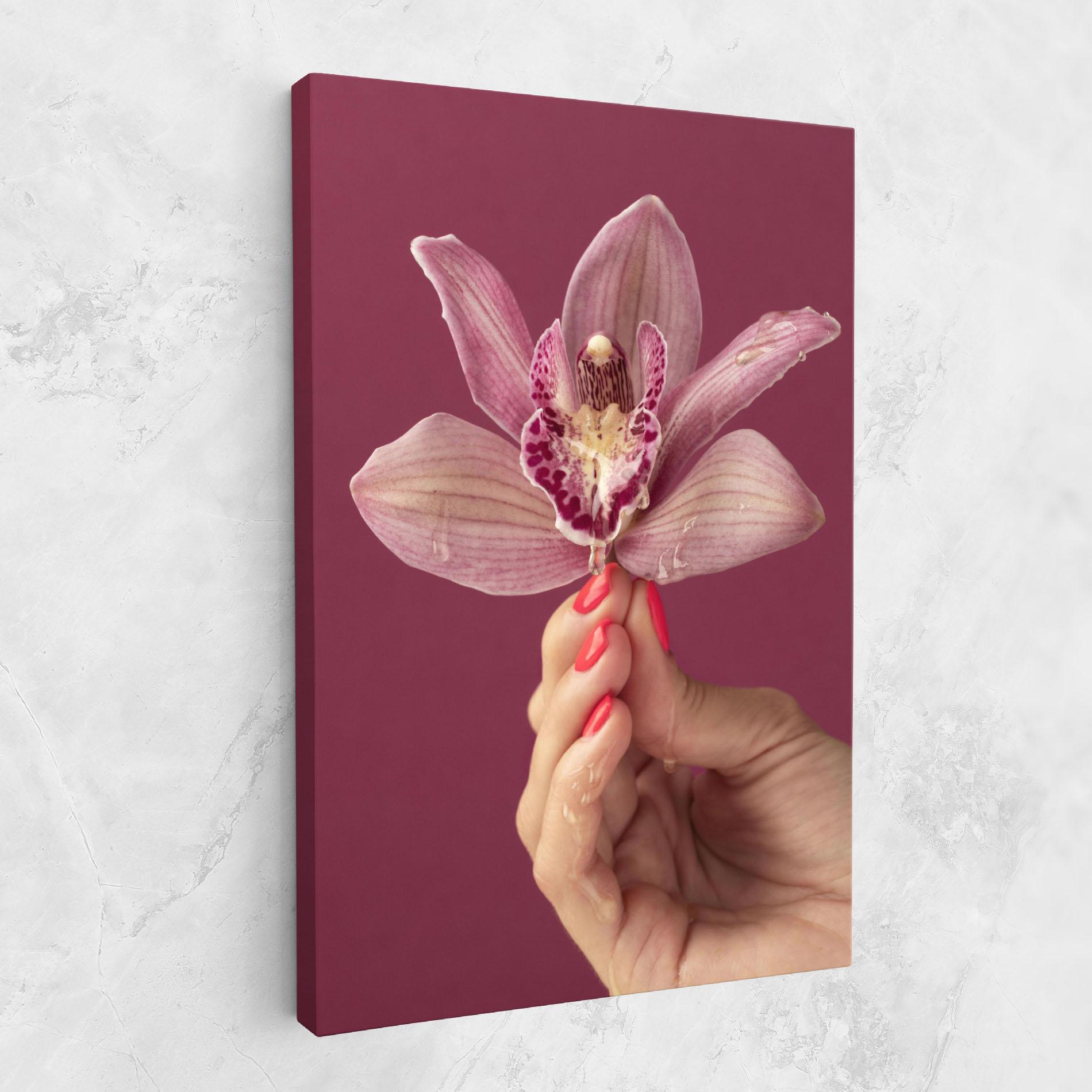 Leinwandbild Orchid Holding mockup 1