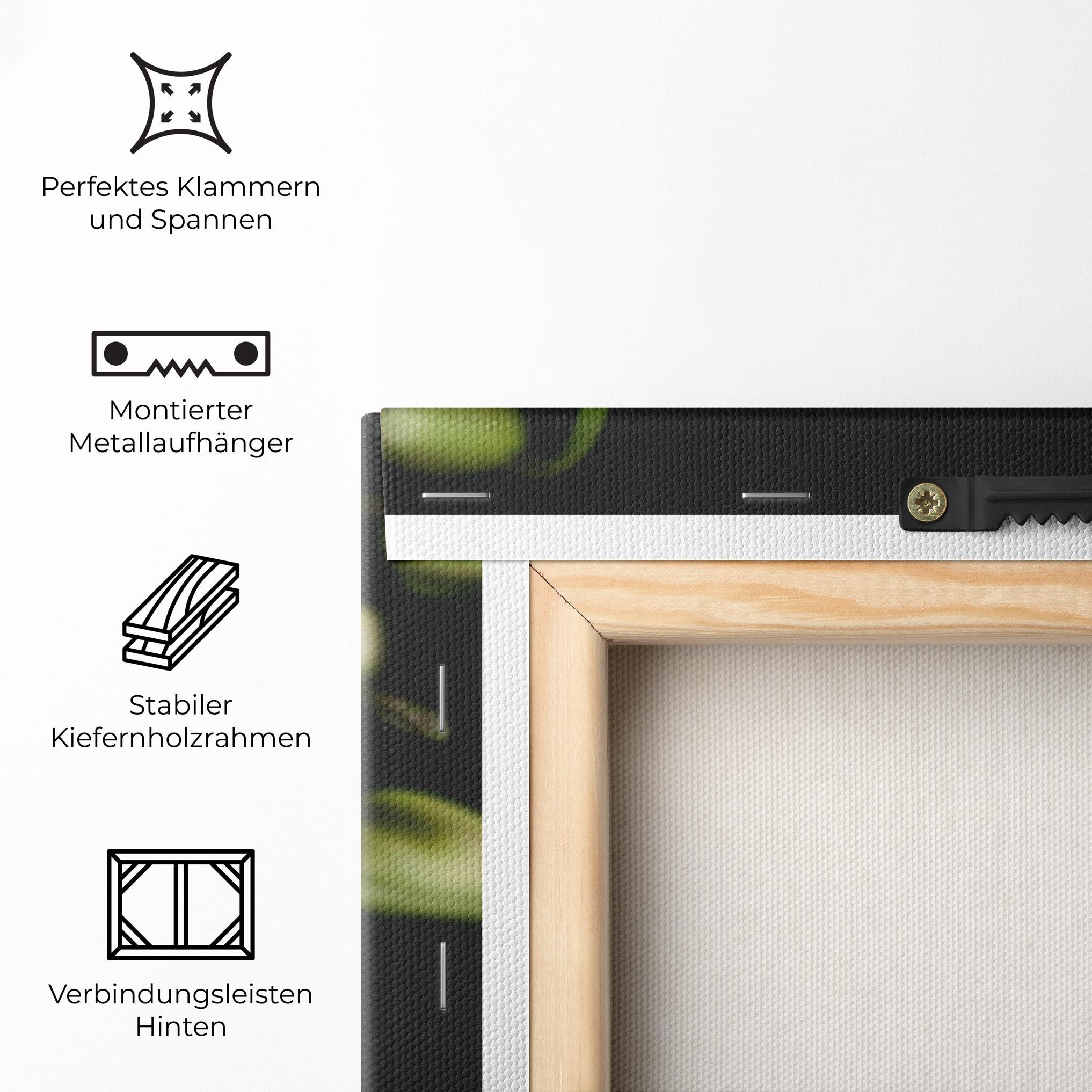 Leinwandbild Orchids On Black mockup 5